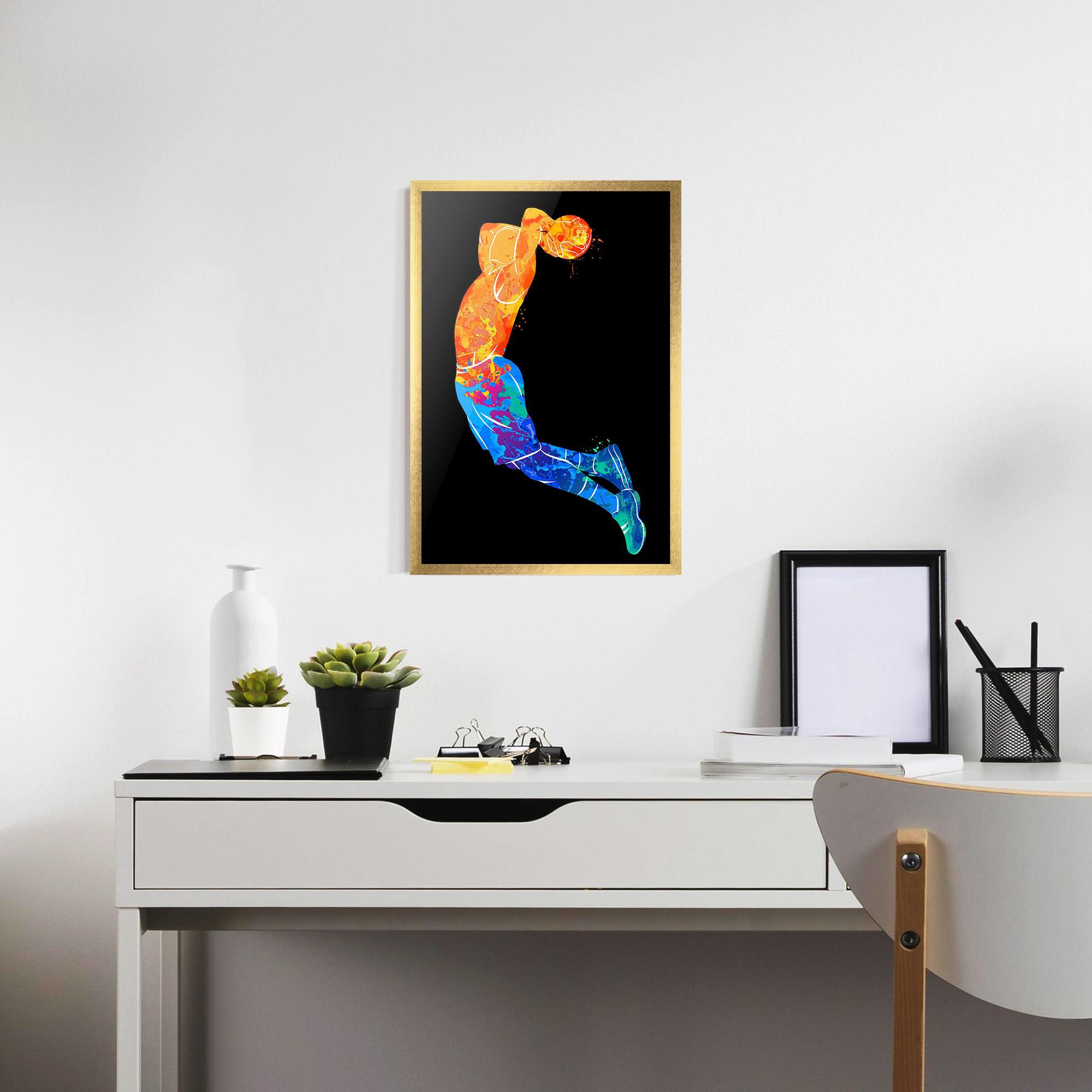 Keretezett Poszter Blue Orange Basket mockup 7