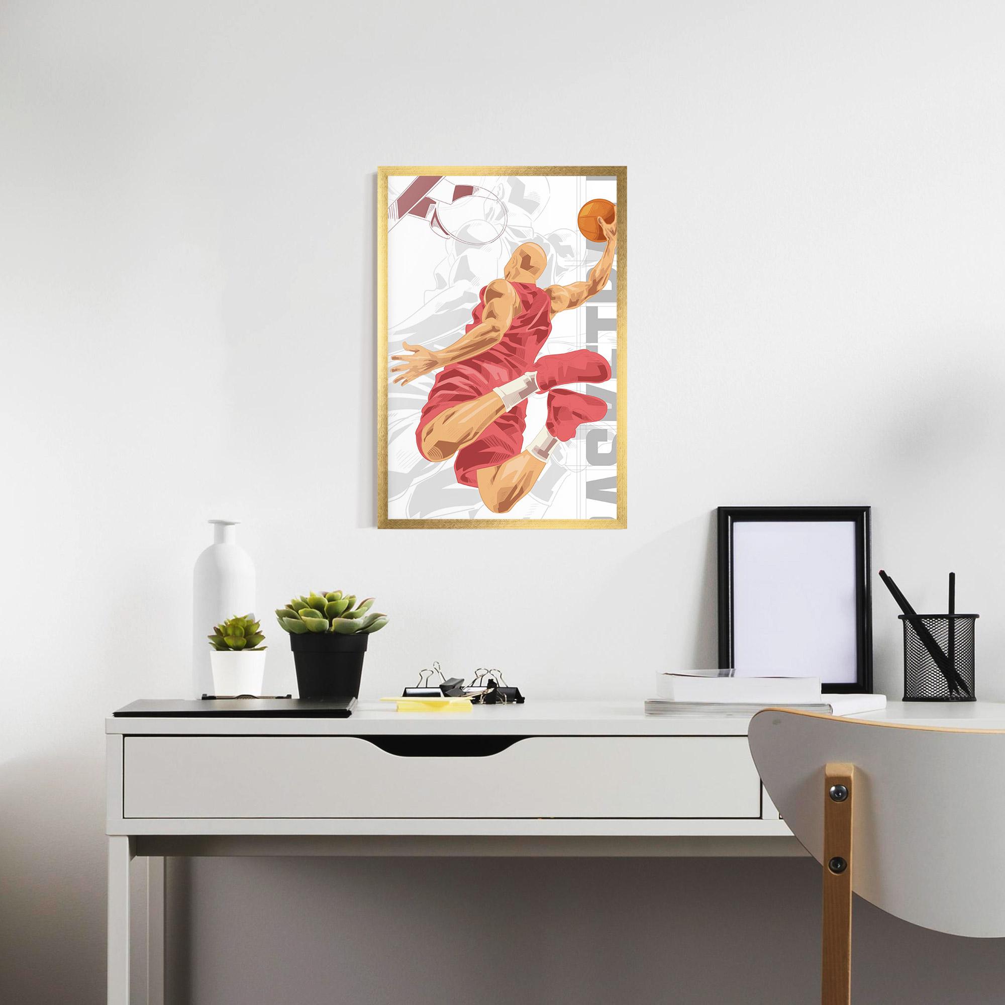 Keretezett Poszter Pink Basketball mockup 7