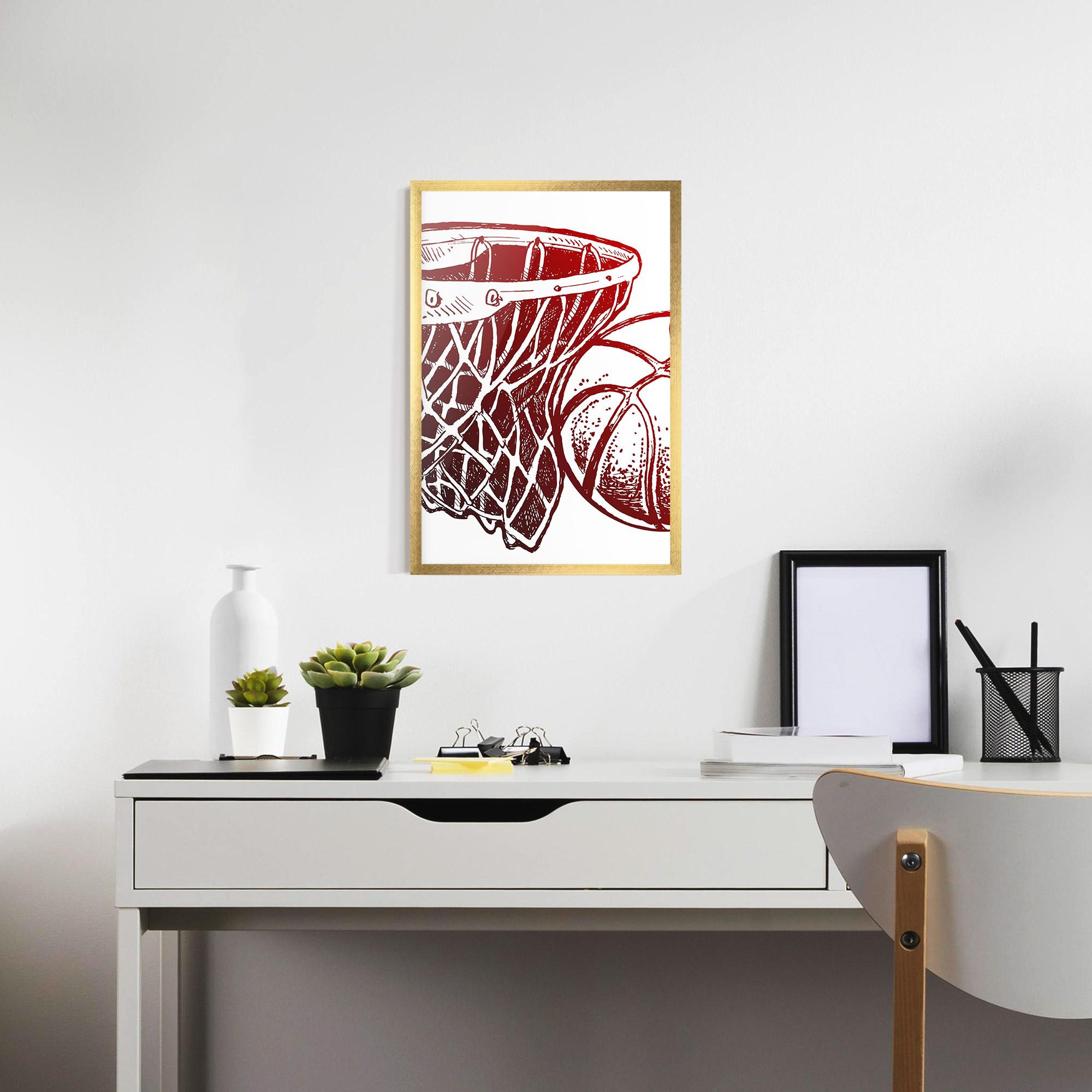 Keretezett Poszter Red Basketball Hoop mockup 7