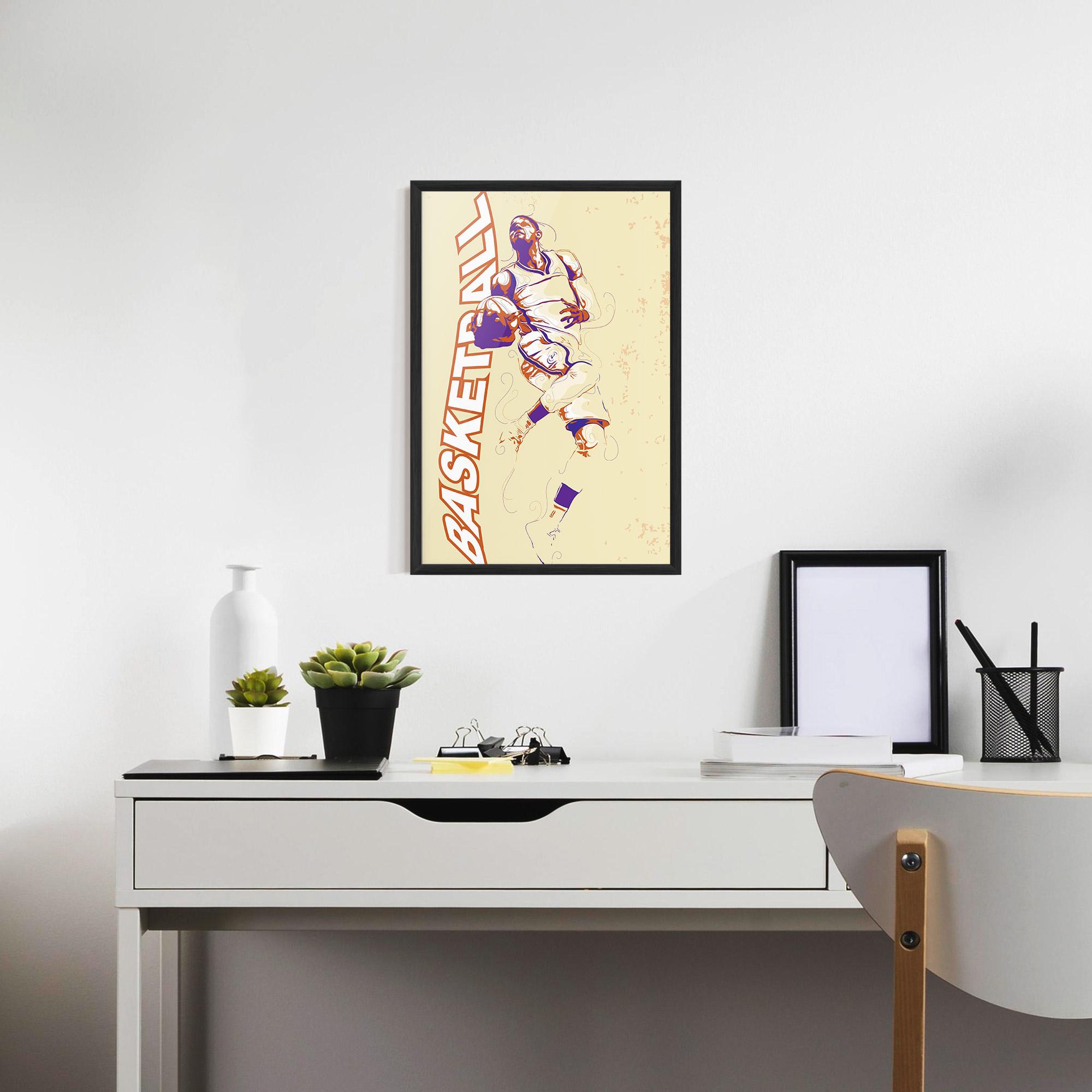 Keretezett Poszter Basketball Cream mockup 7