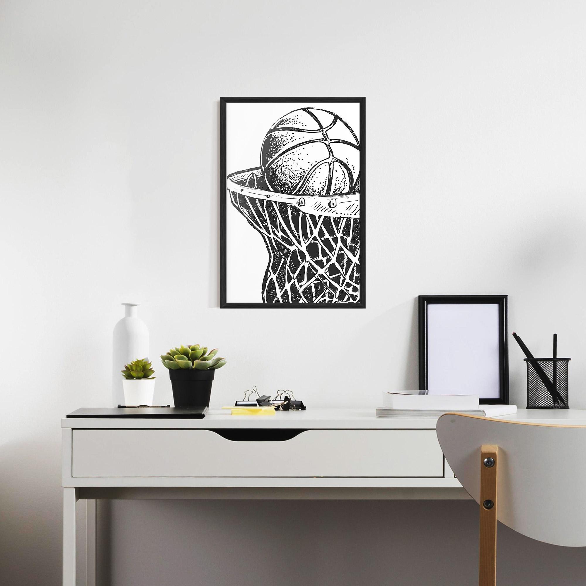 Keretezett Poszter Basketball Grey Hoop mockup 7