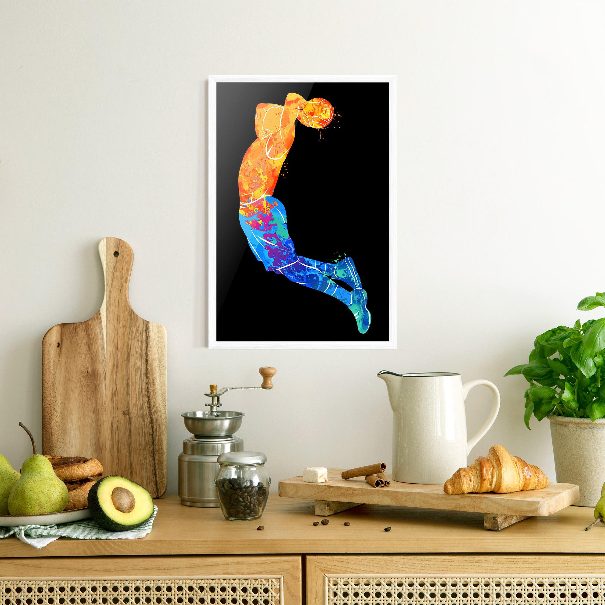 Keretezett Poszter Blue Orange Basket mockup 8