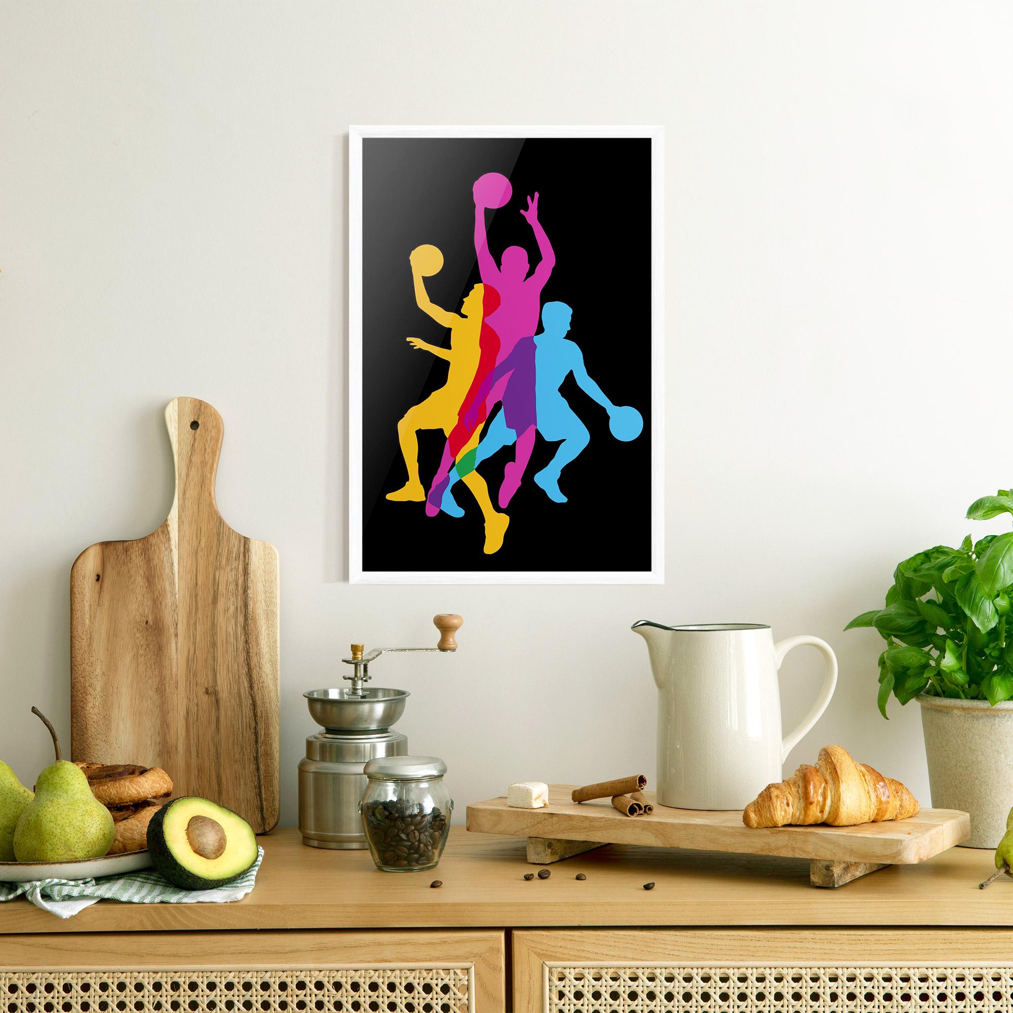 Keretezett Poszter Three Basket Players mockup 8