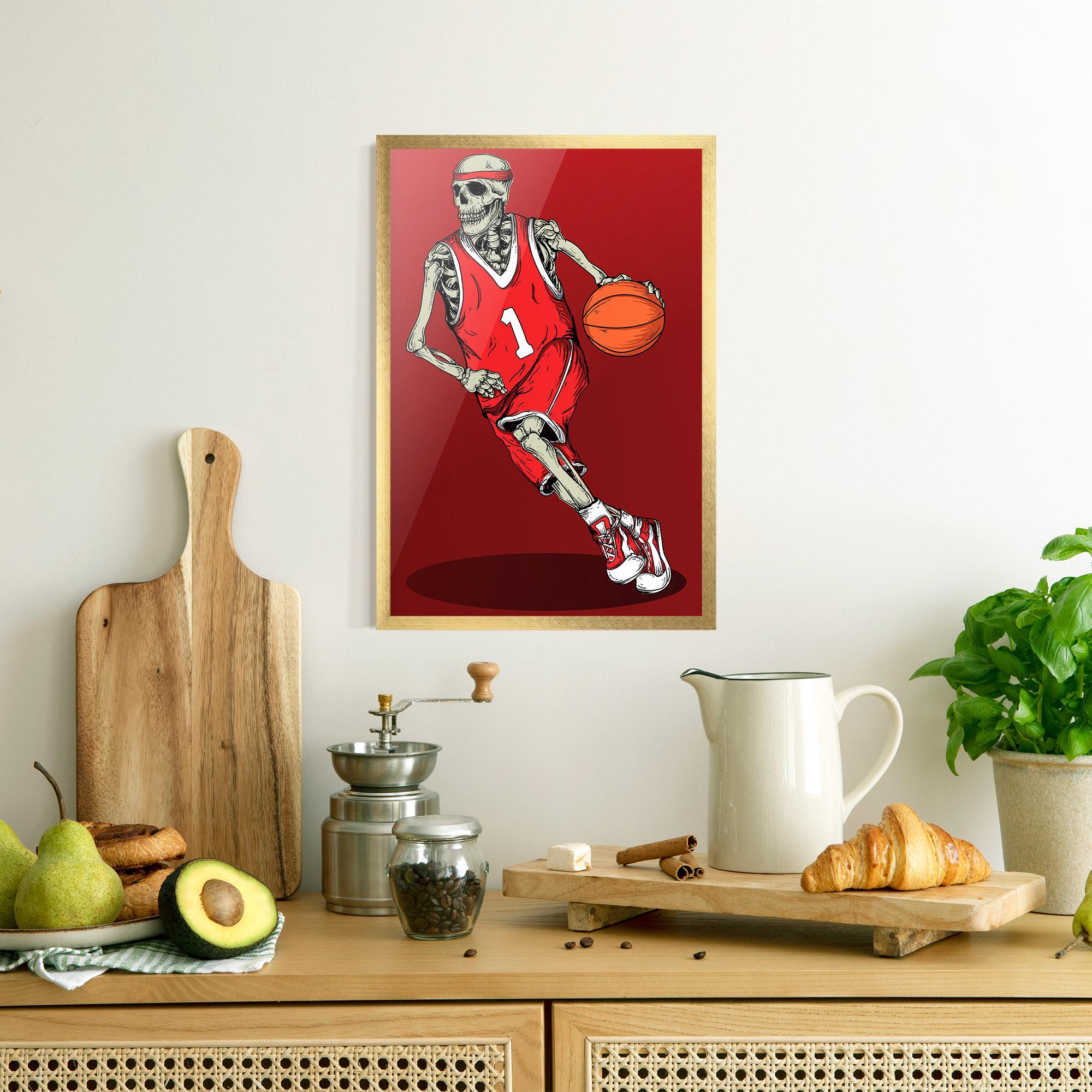 Keretezett Poszter Basketball Skull mockup 8