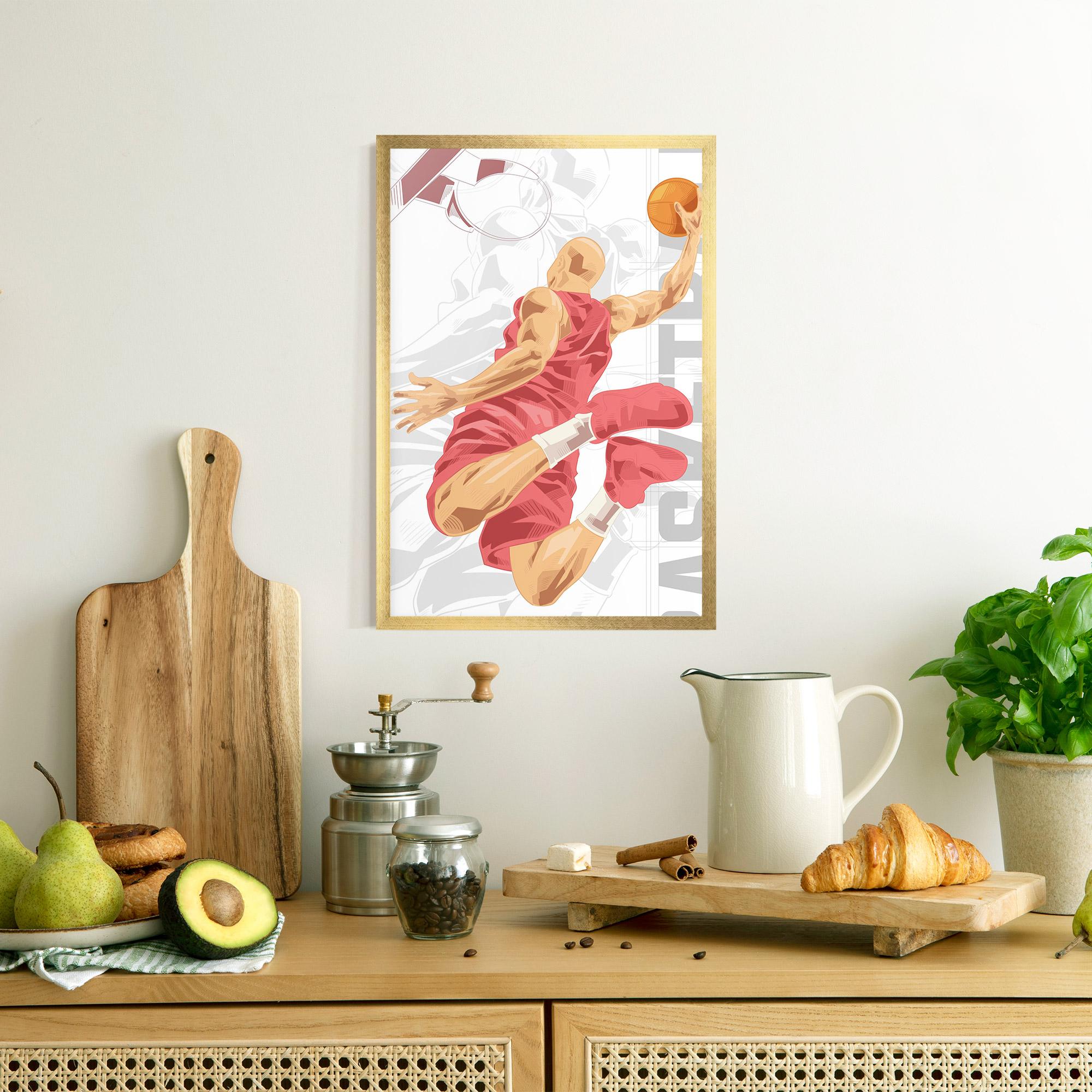 Keretezett Poszter Pink Basketball mockup 8