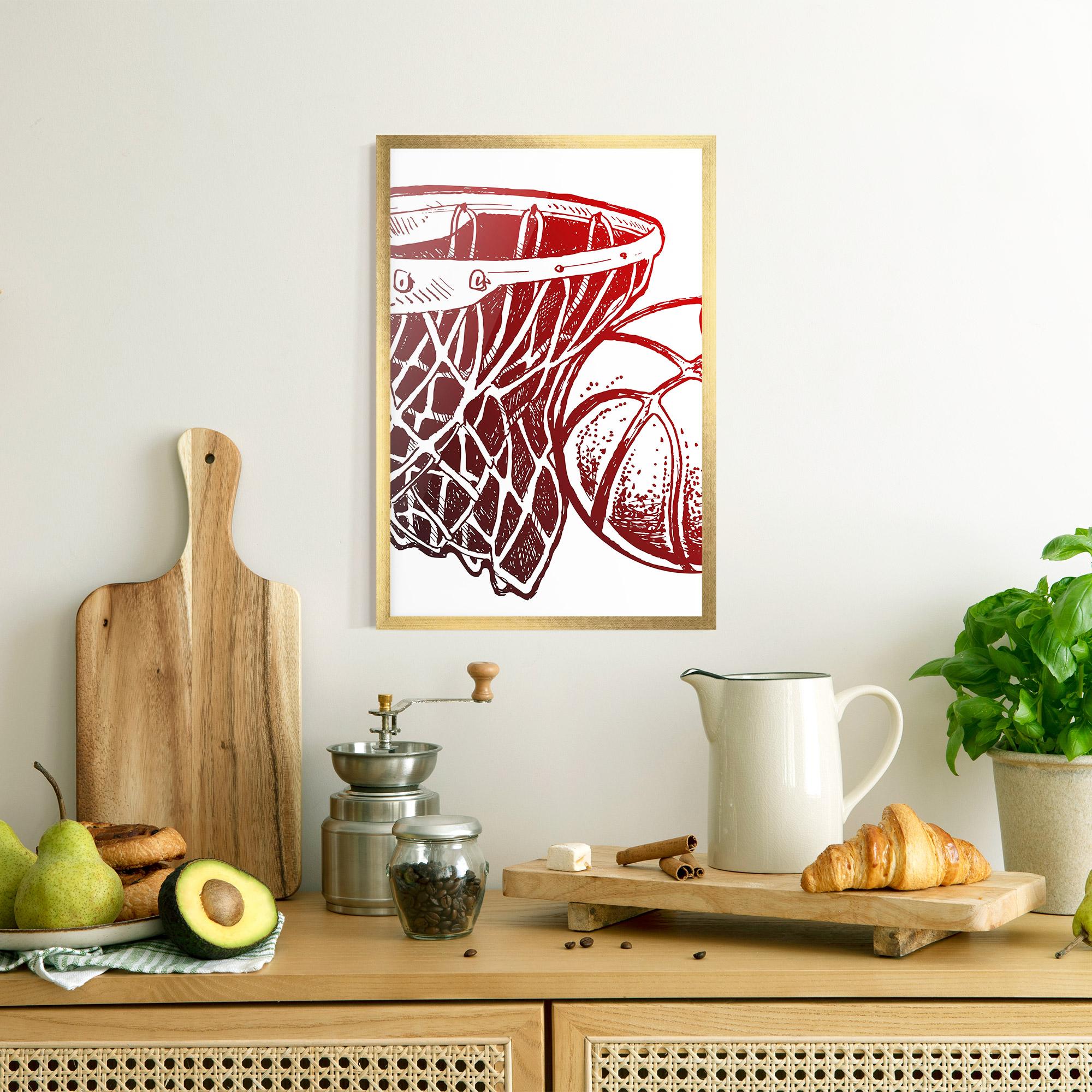 Keretezett Poszter Red Basketball Hoop mockup 8