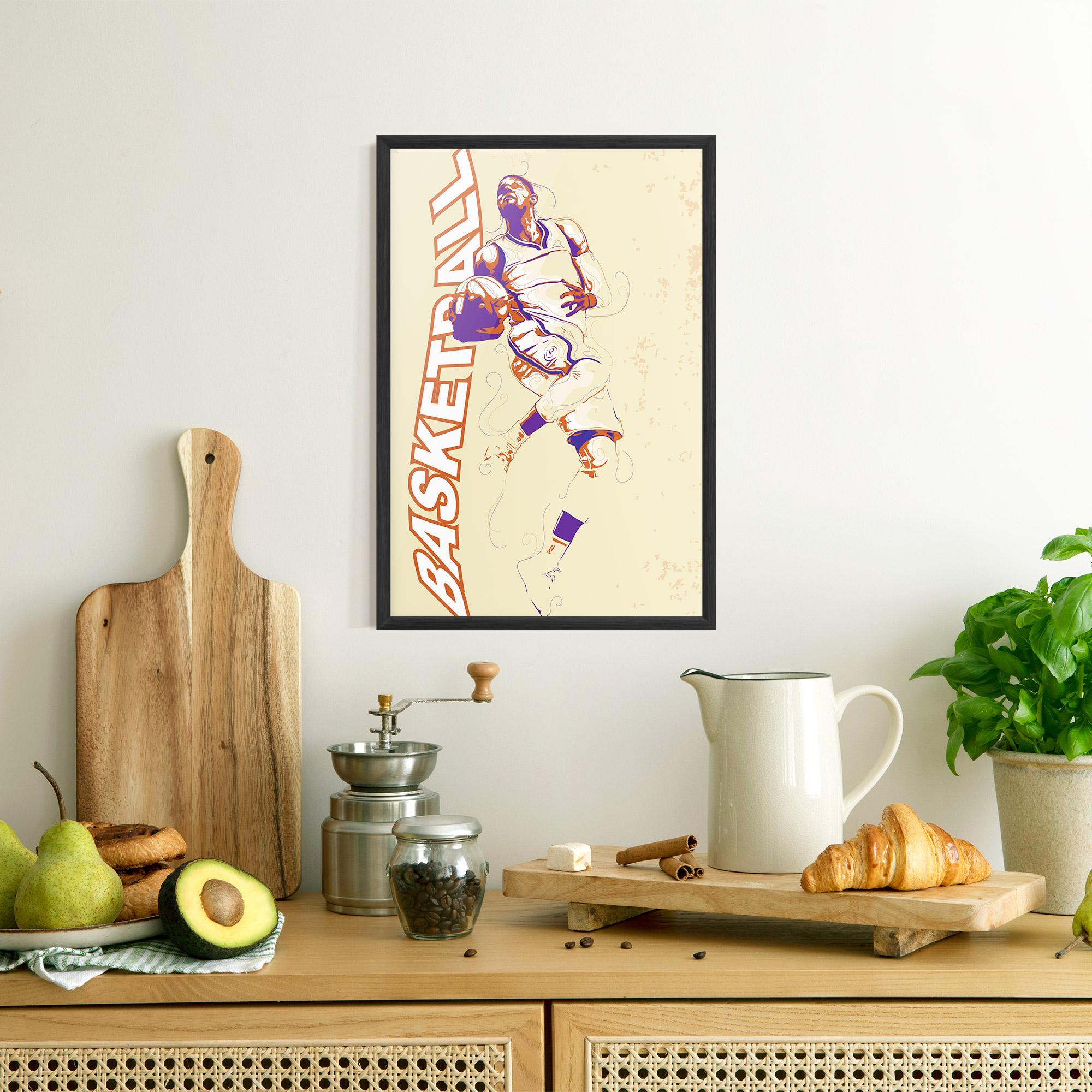 Keretezett Poszter Basketball Cream mockup 8