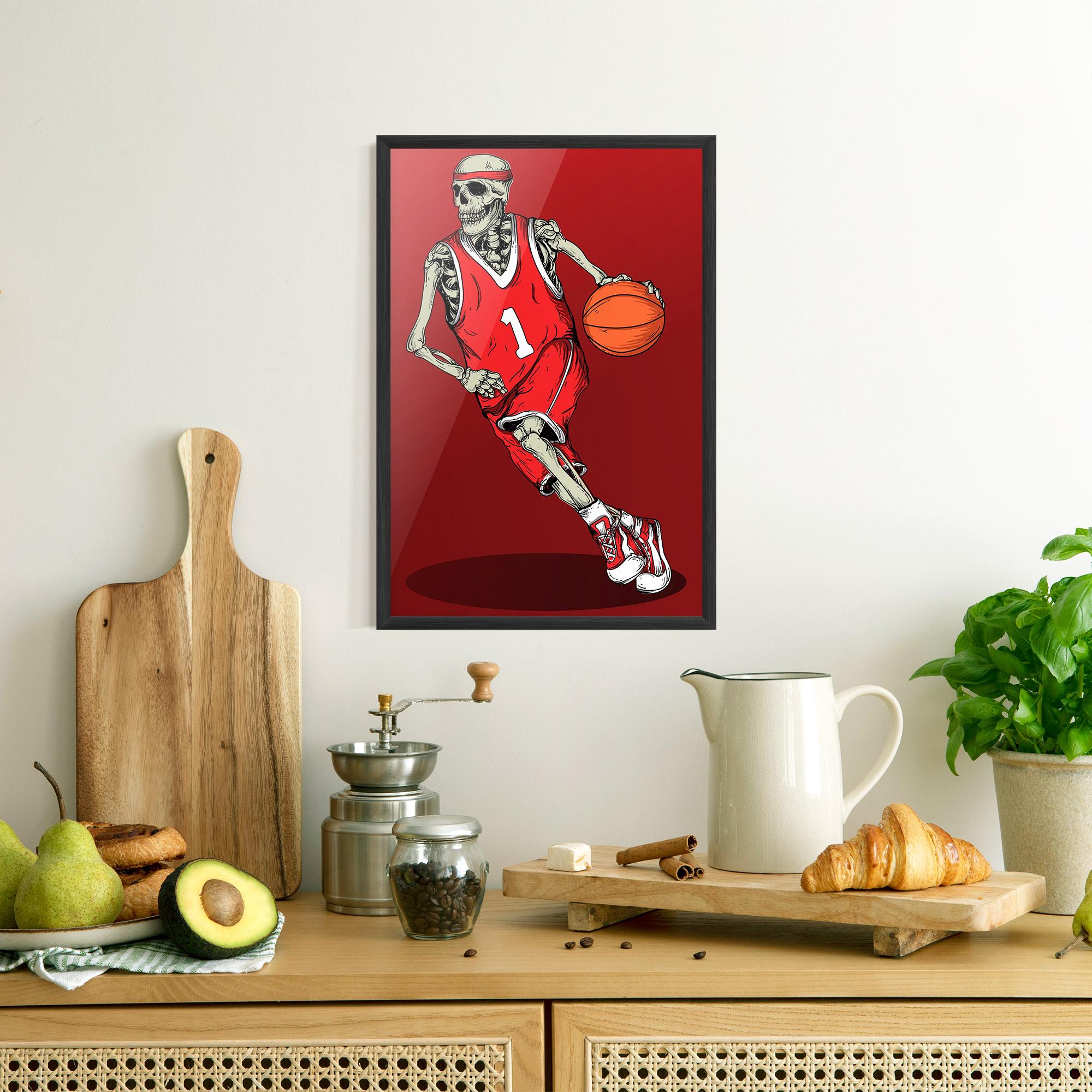 Keretezett Poszter Basketball Skull mockup 8