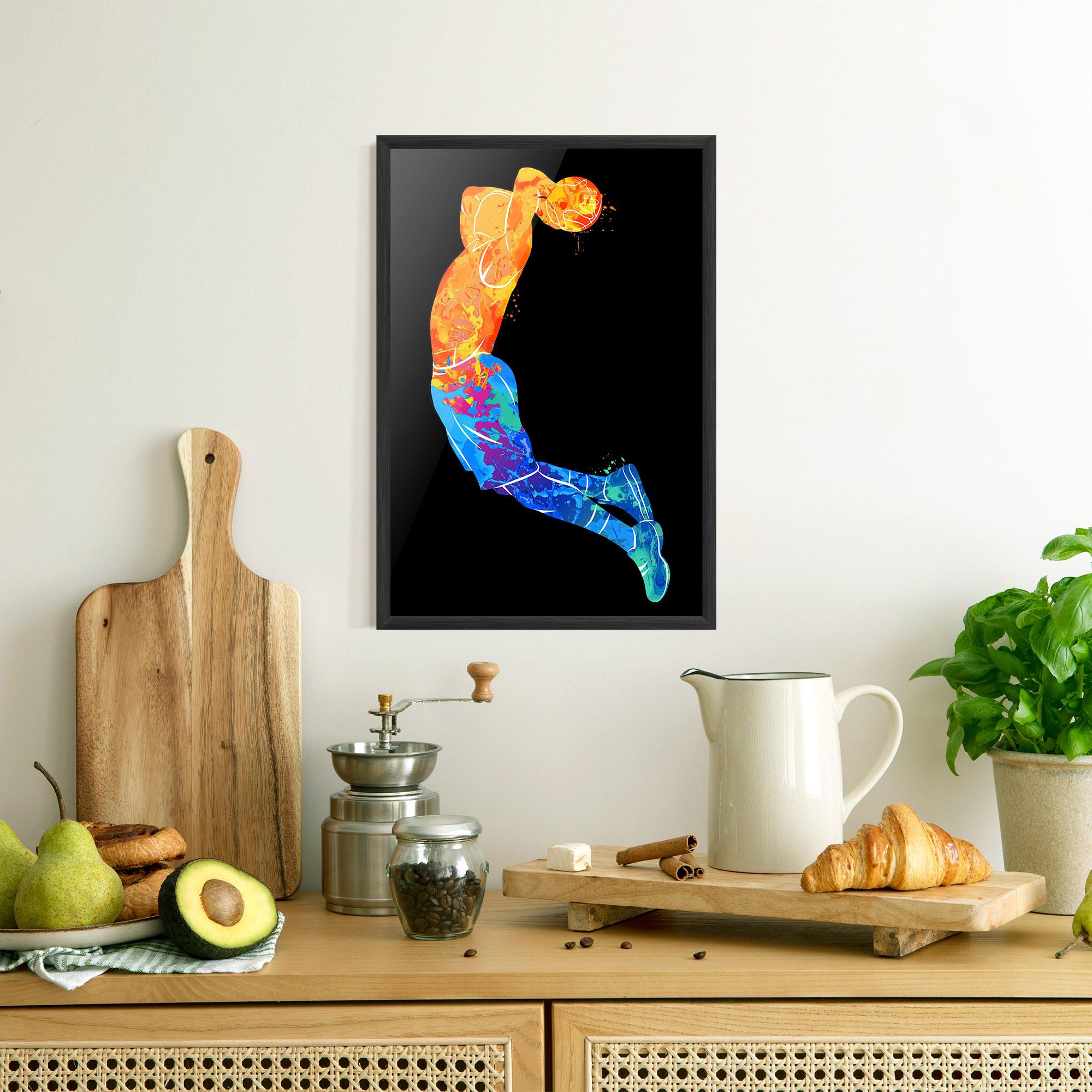 Keretezett Poszter Blue Orange Basket mockup 8