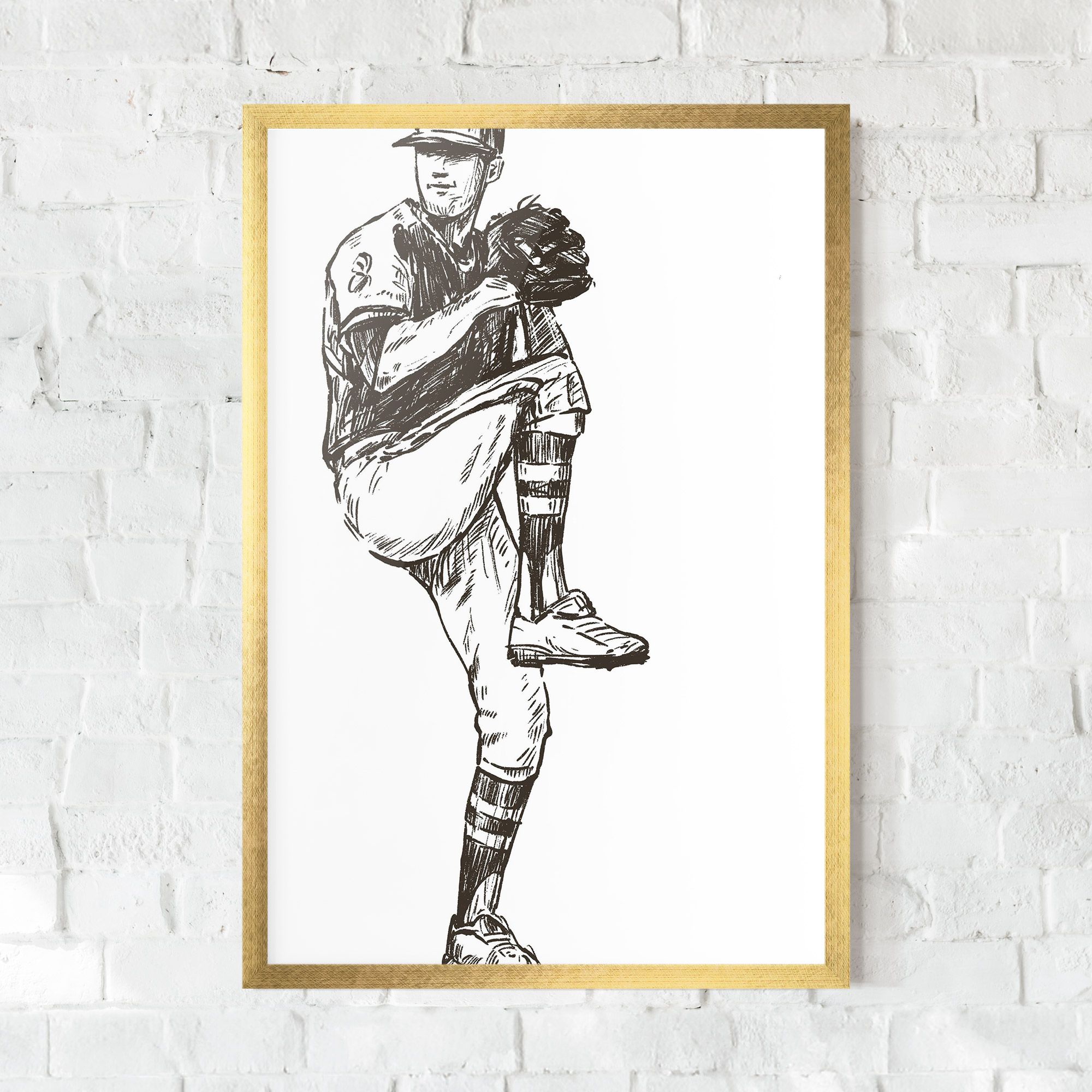 Baseball Player Line mockup 0