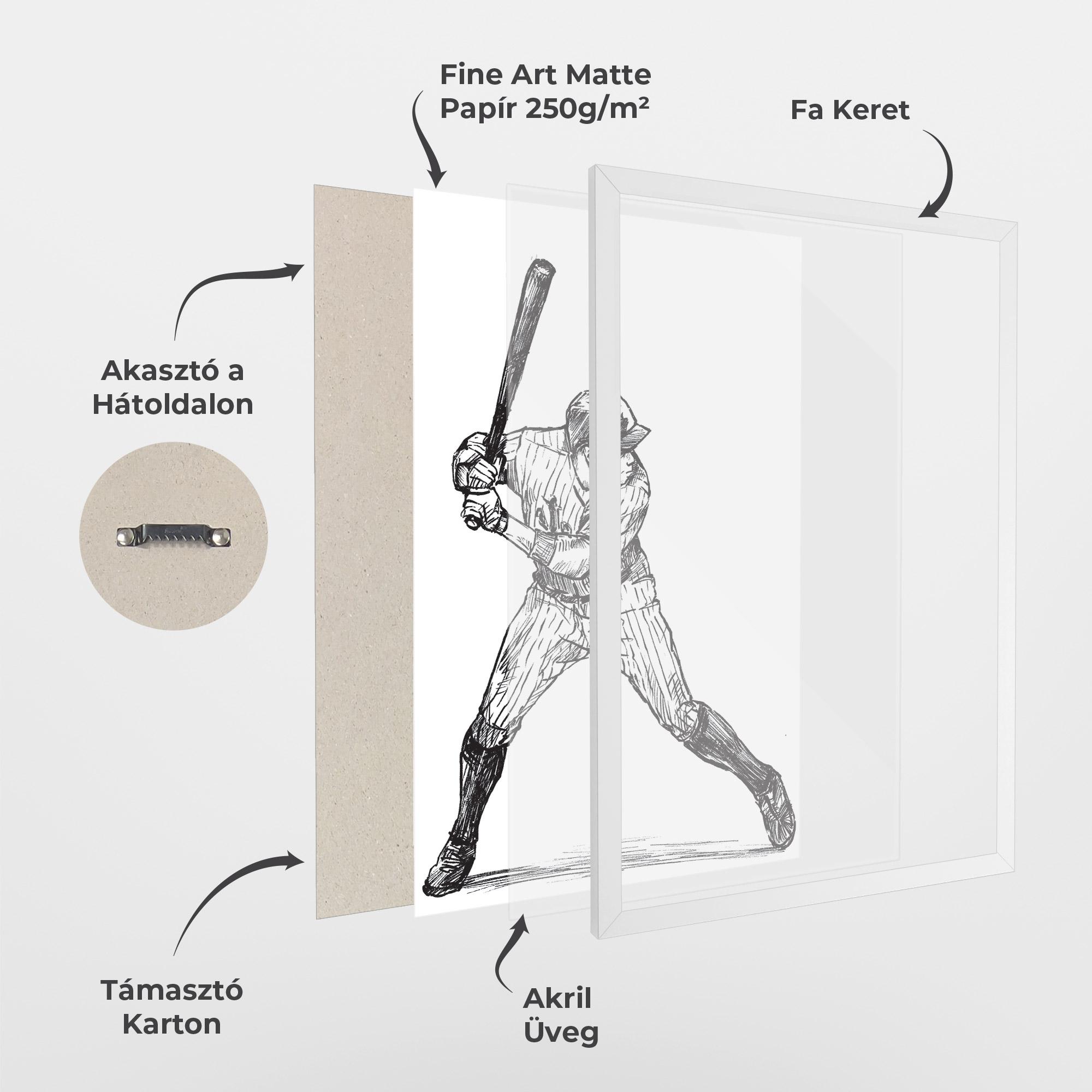 Keretezett Poszter Baseball Play mockup 1