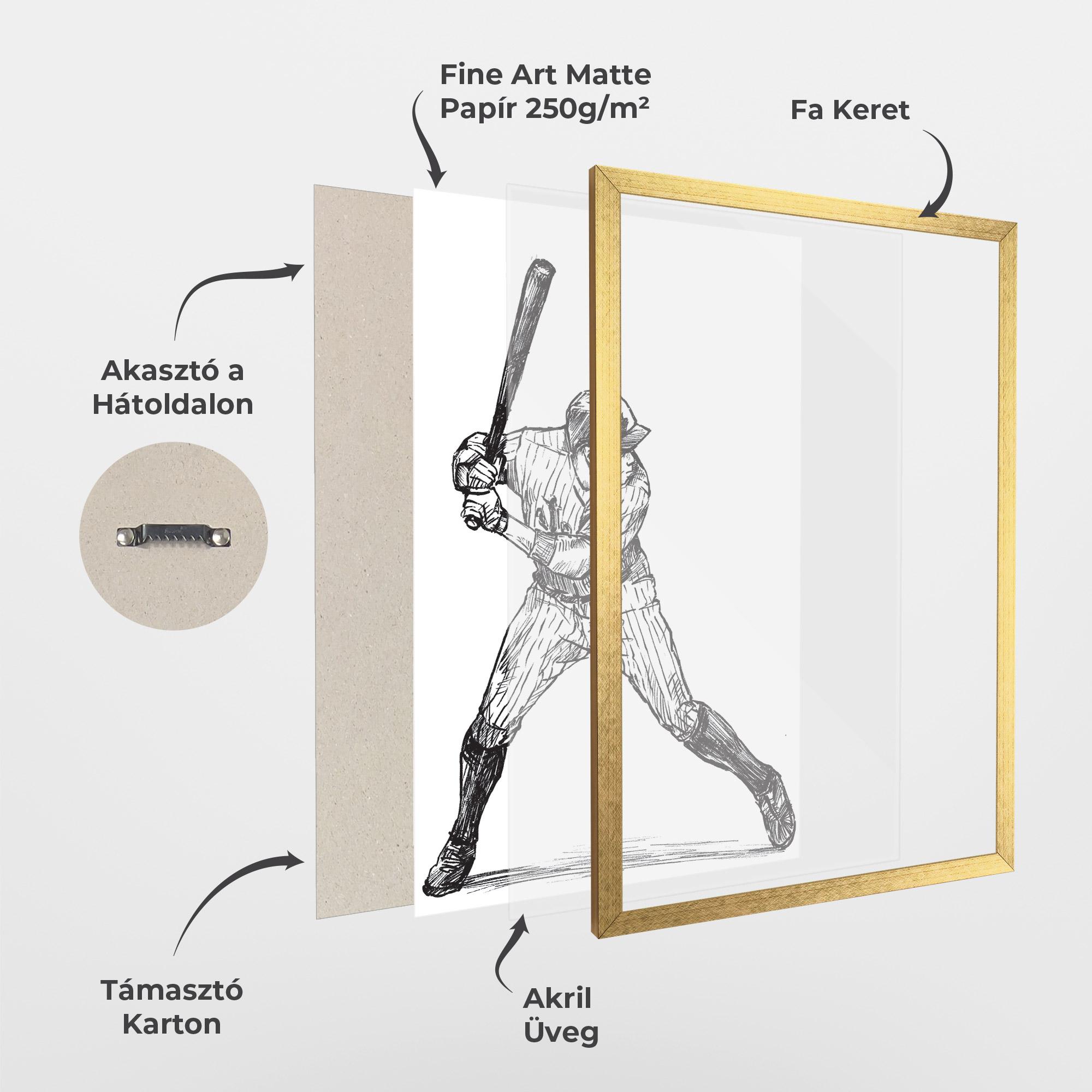 Keretezett Poszter Baseball Play mockup 1