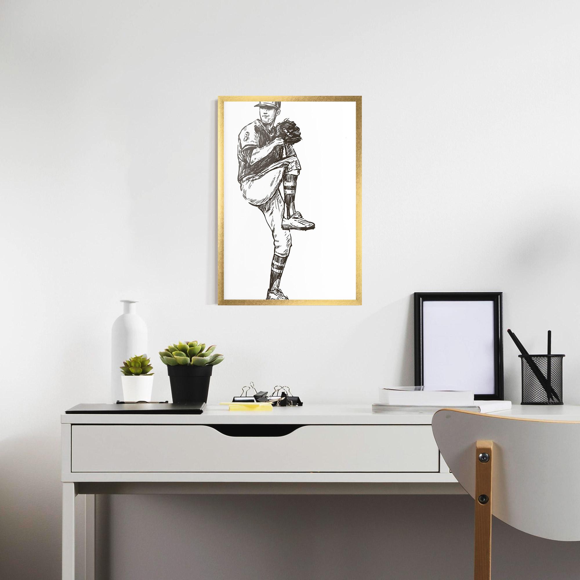 Keretezett Poszter Baseball Player Line mockup 7