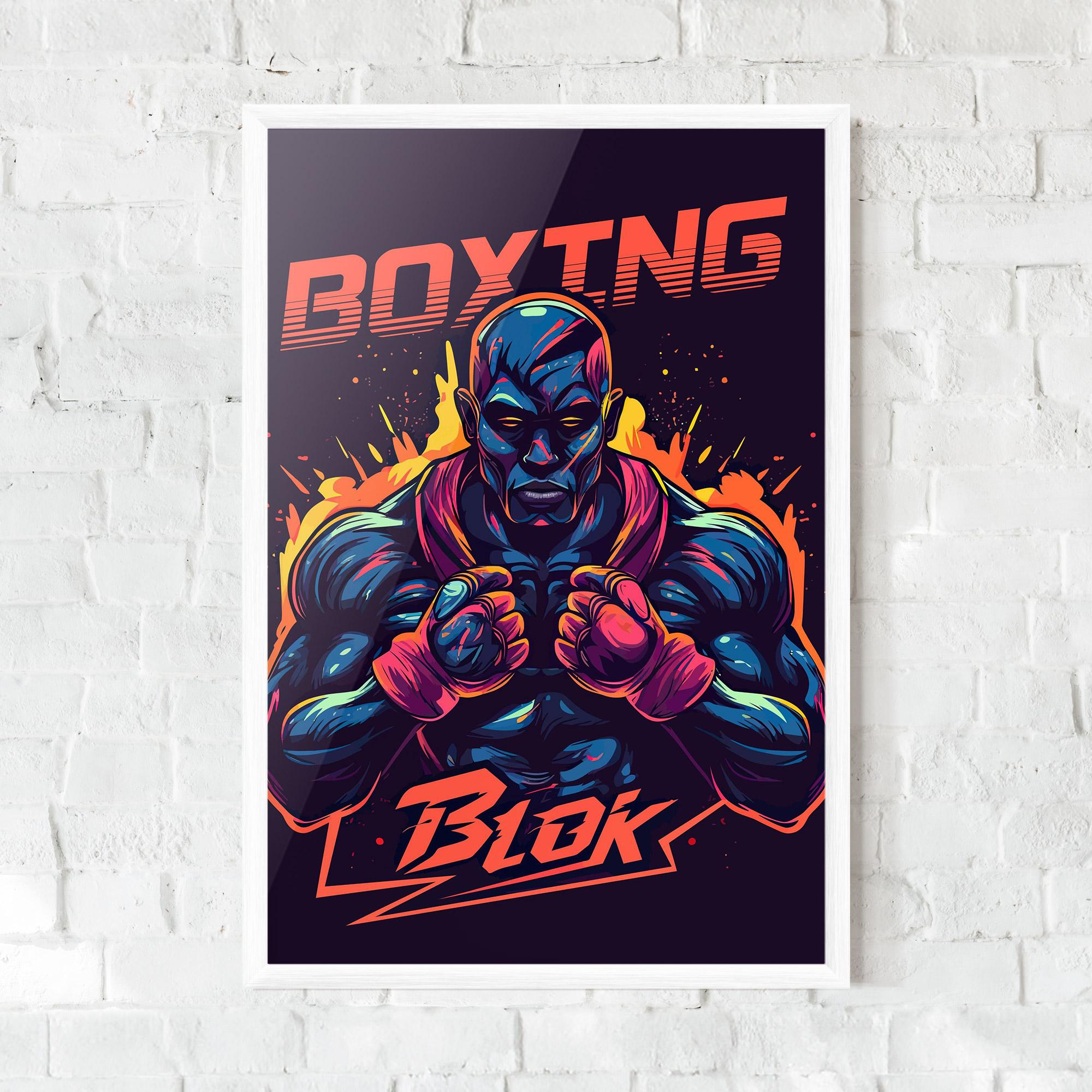Keretezett Poszter Boxing Blok mockup 0