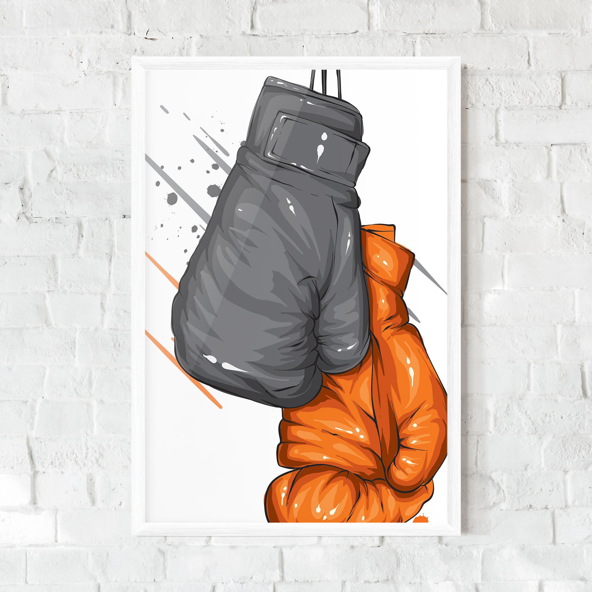 Keretezett Poszter Grey Orange Glove mockup 0
