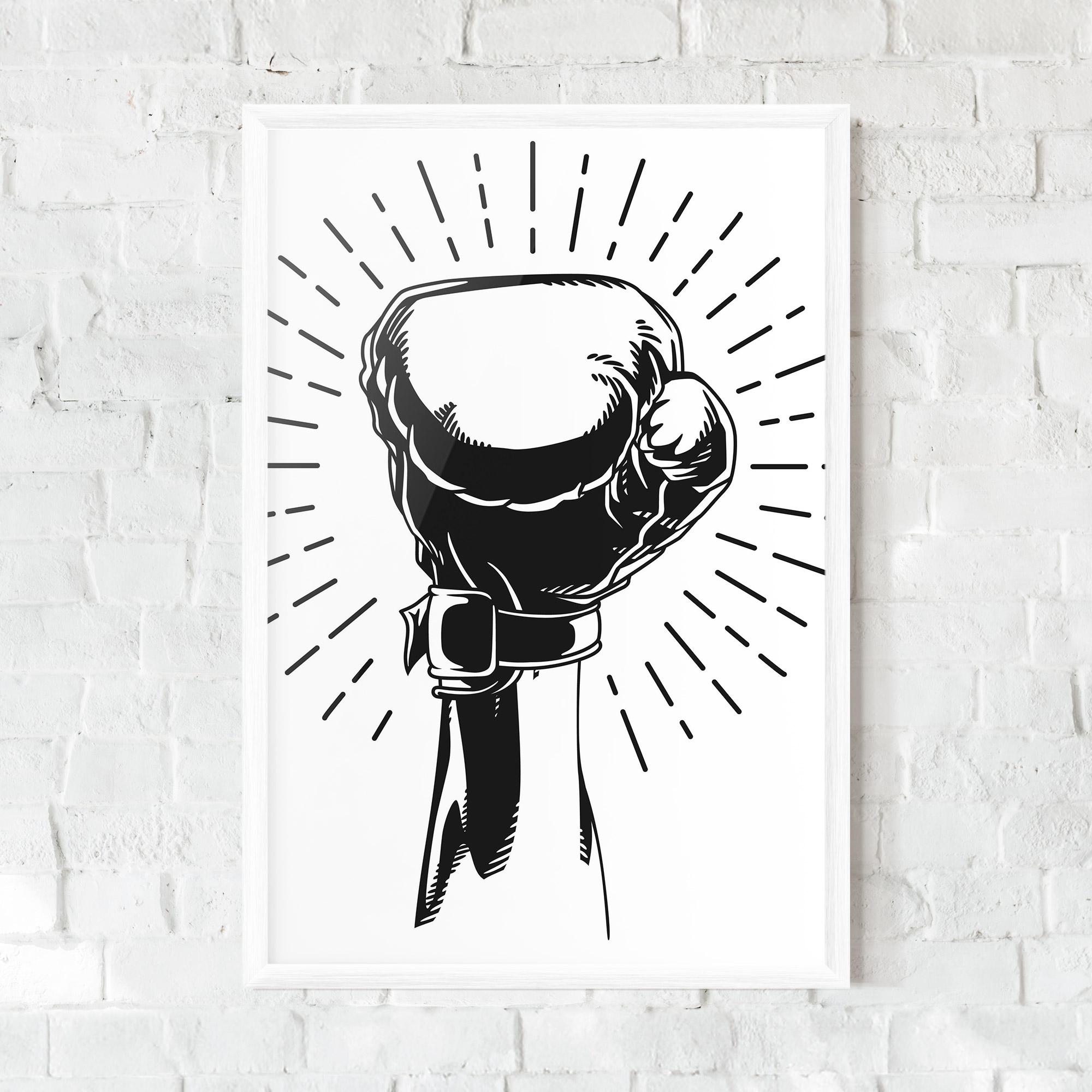 Keretezett Poszter White Hand Boxing mockup 0