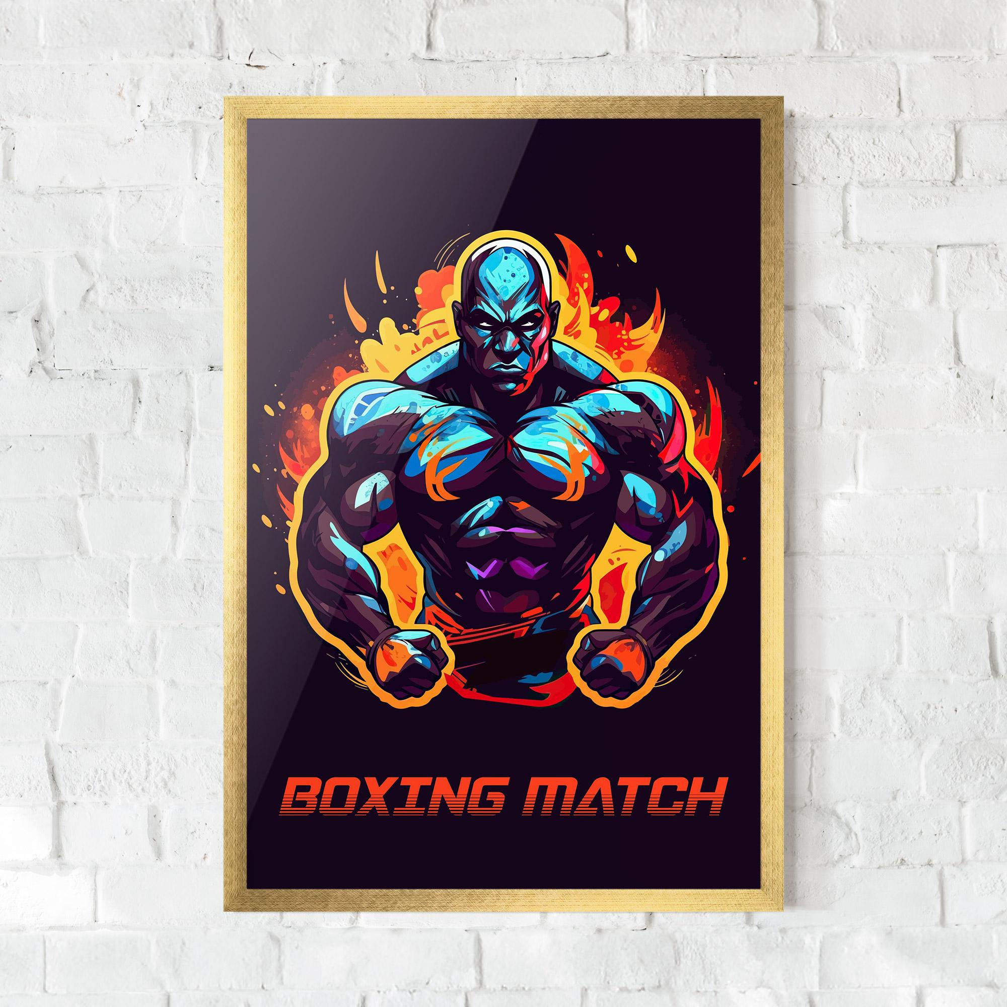 Keretezett Poszter Boxing Strong Match mockup 0