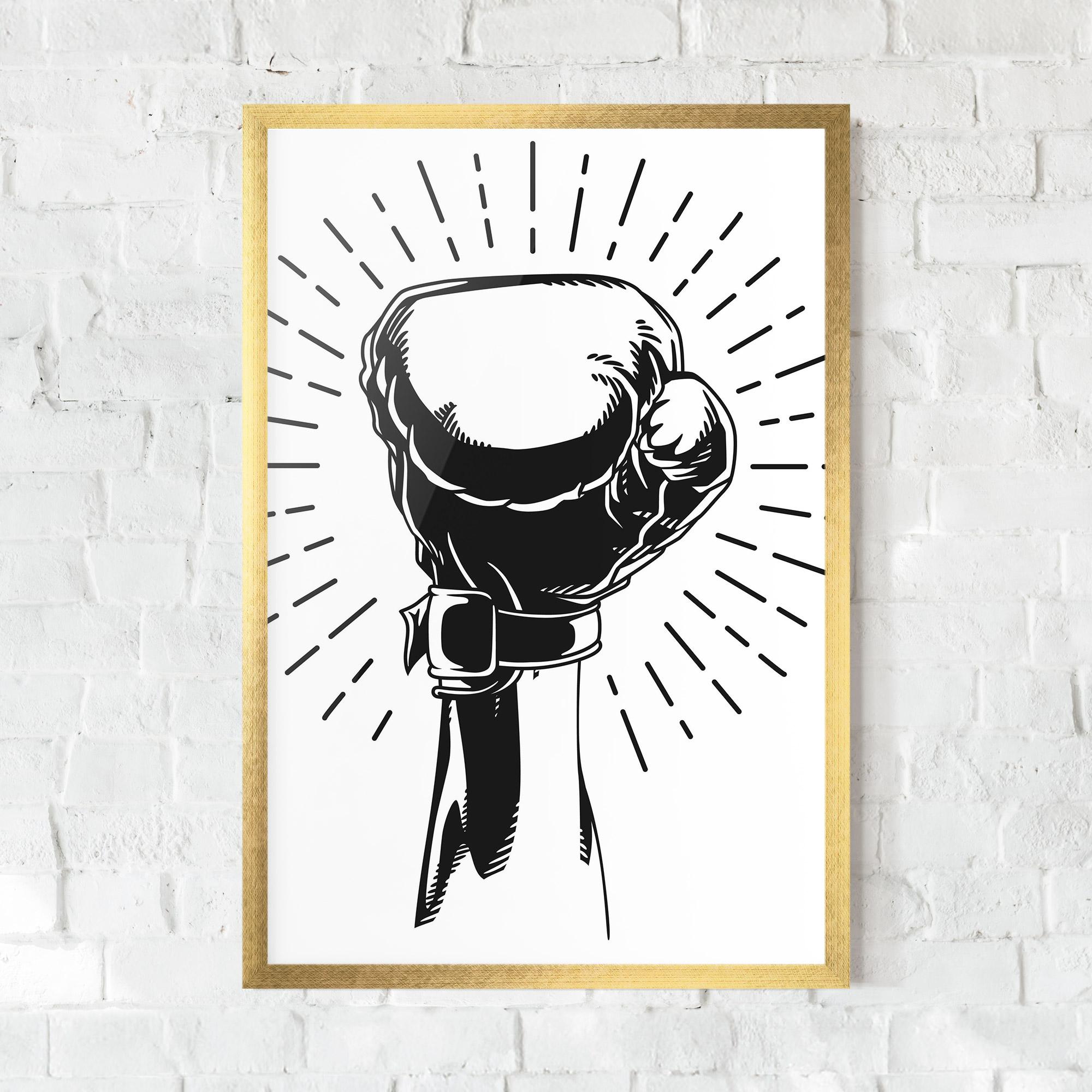 Keretezett Poszter White Hand Boxing mockup 0