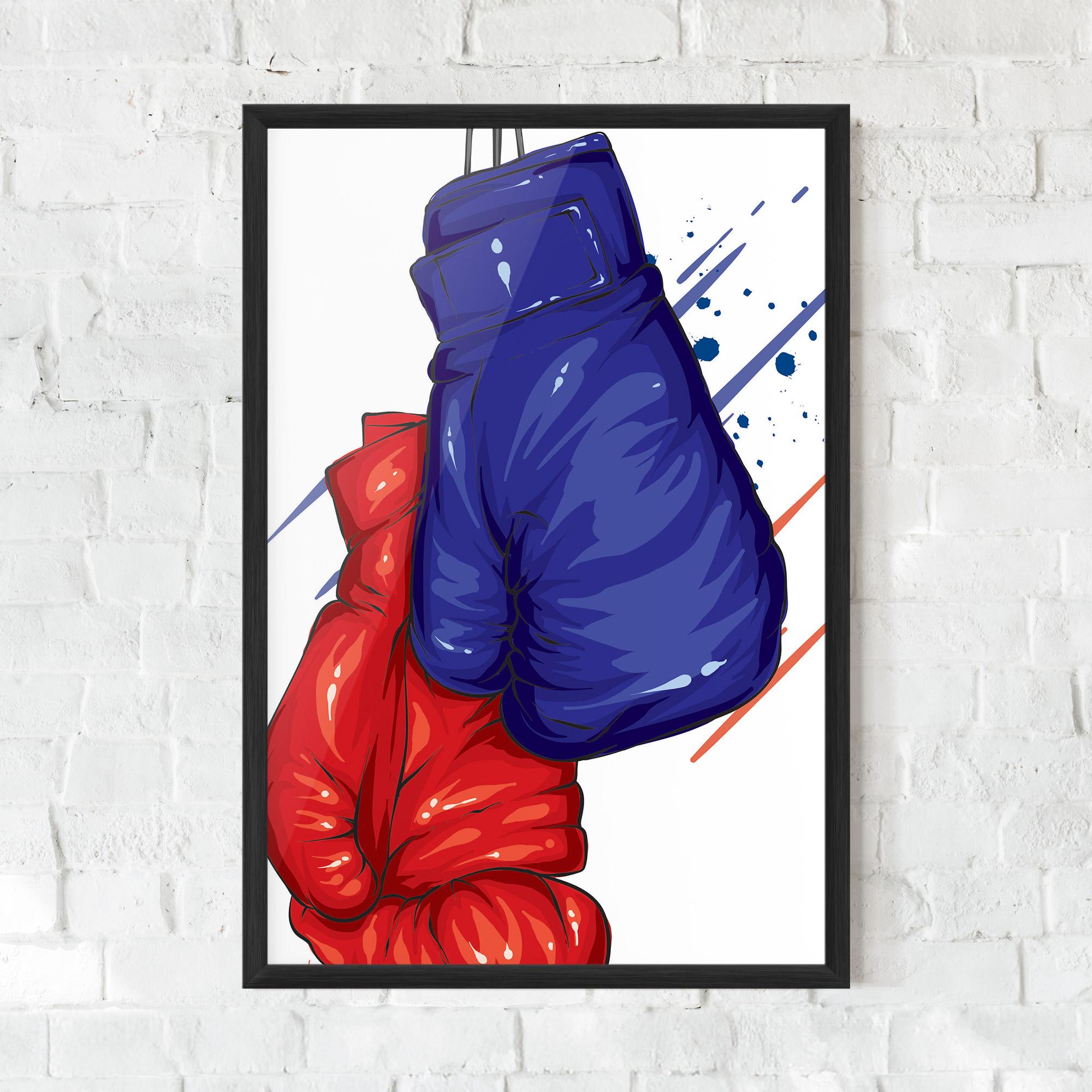 Keretezett Poszter Blue Red Gloves mockup 0