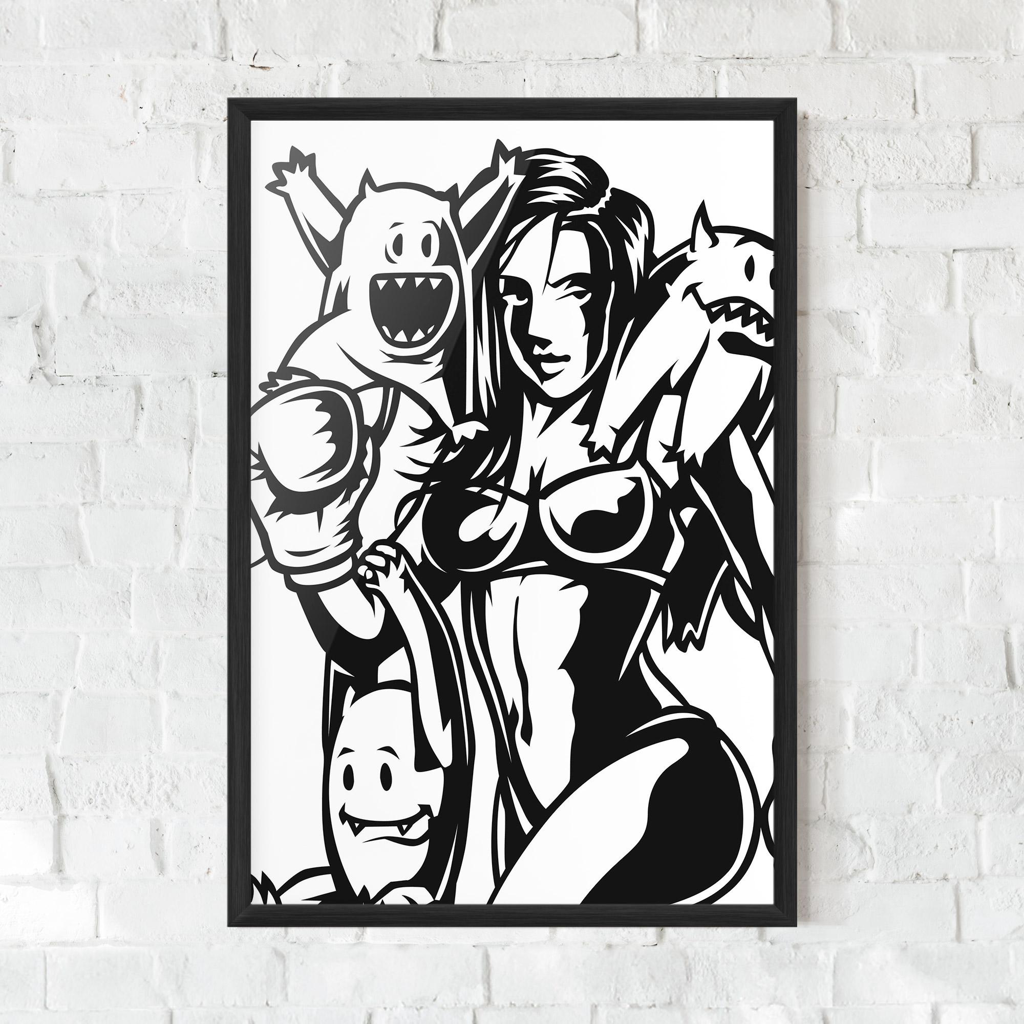 Keretezett Poszter Woman Boxing mockup 0