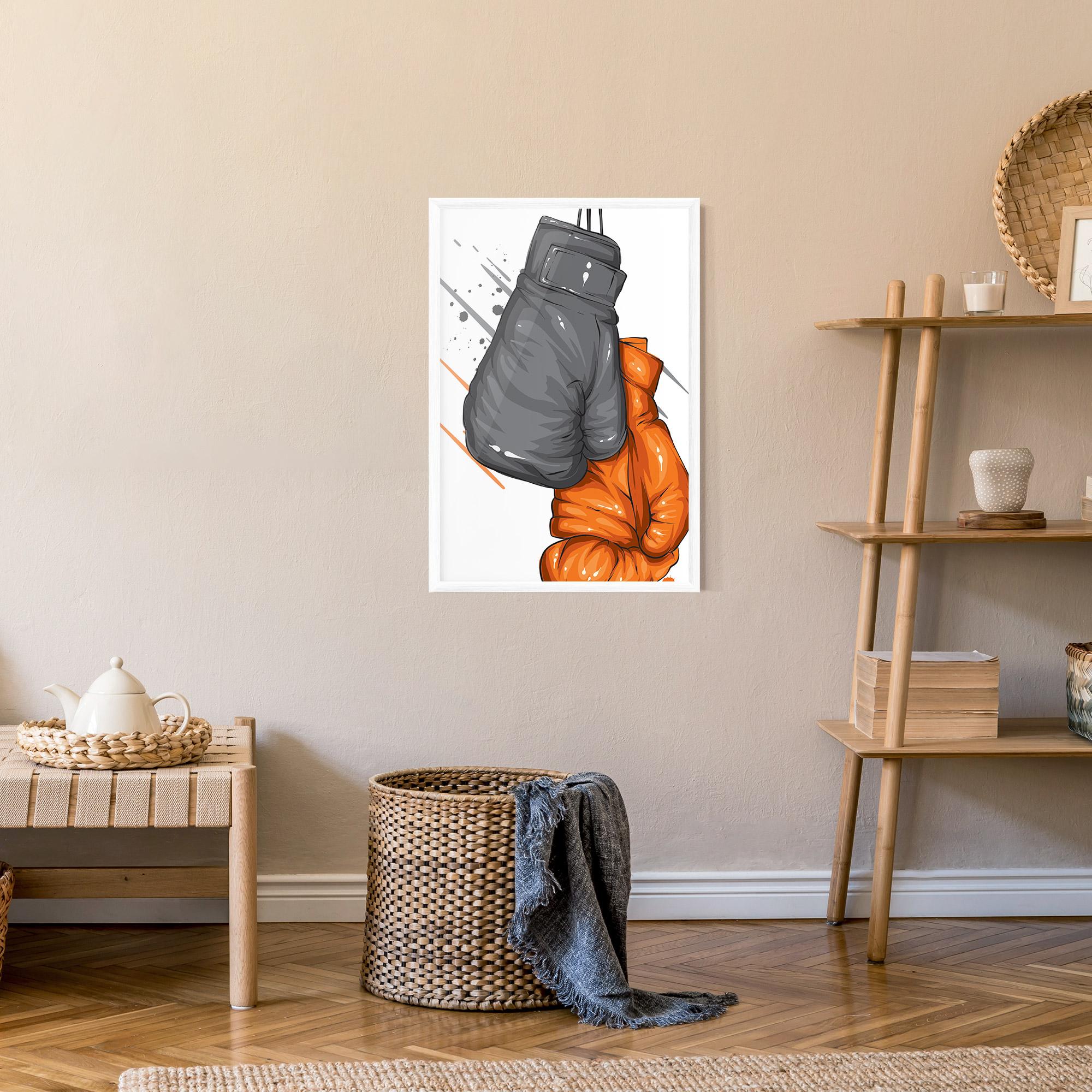Keretezett Poszter Grey Orange Glove mockup 9