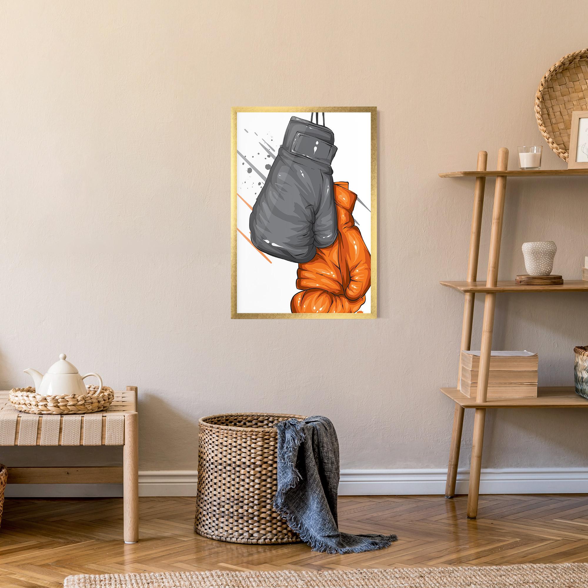 Keretezett Poszter Grey Orange Glove mockup 9