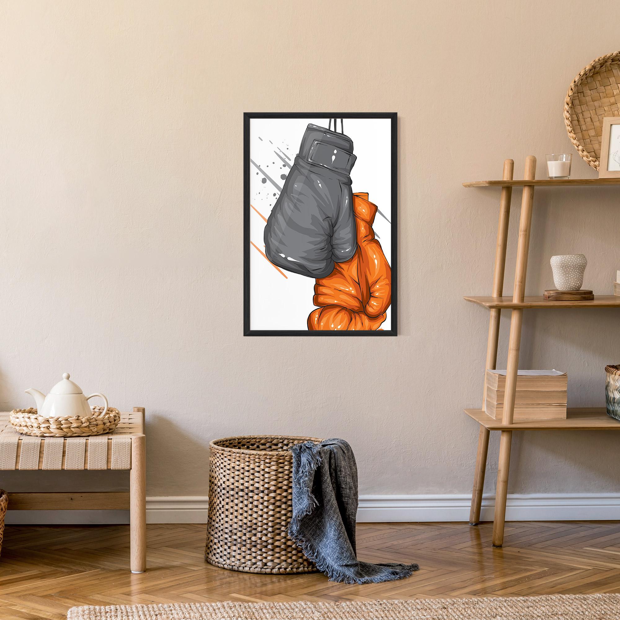 Keretezett Poszter Grey Orange Glove mockup 9