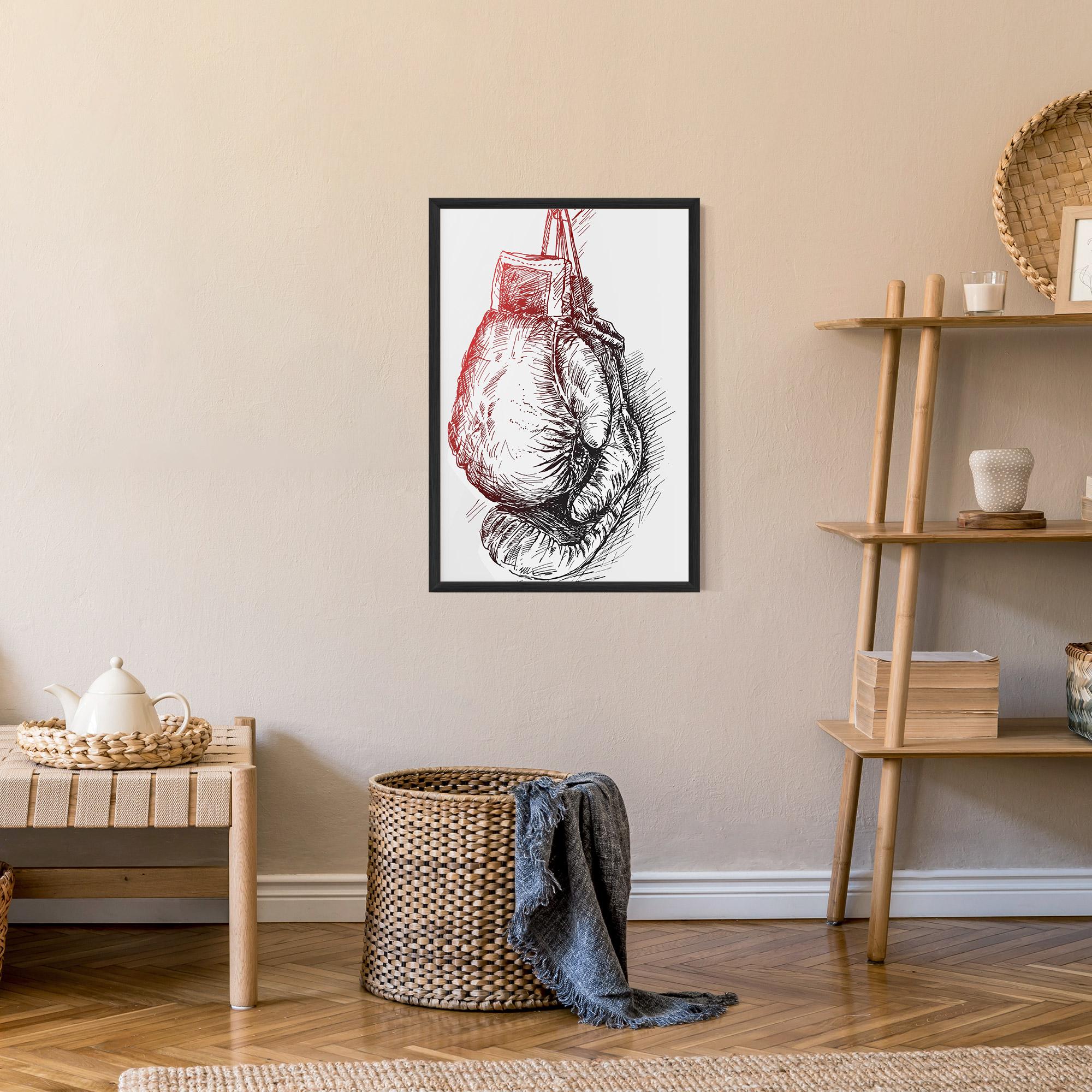 Keretezett Poszter Old Boxing Gloves mockup 9