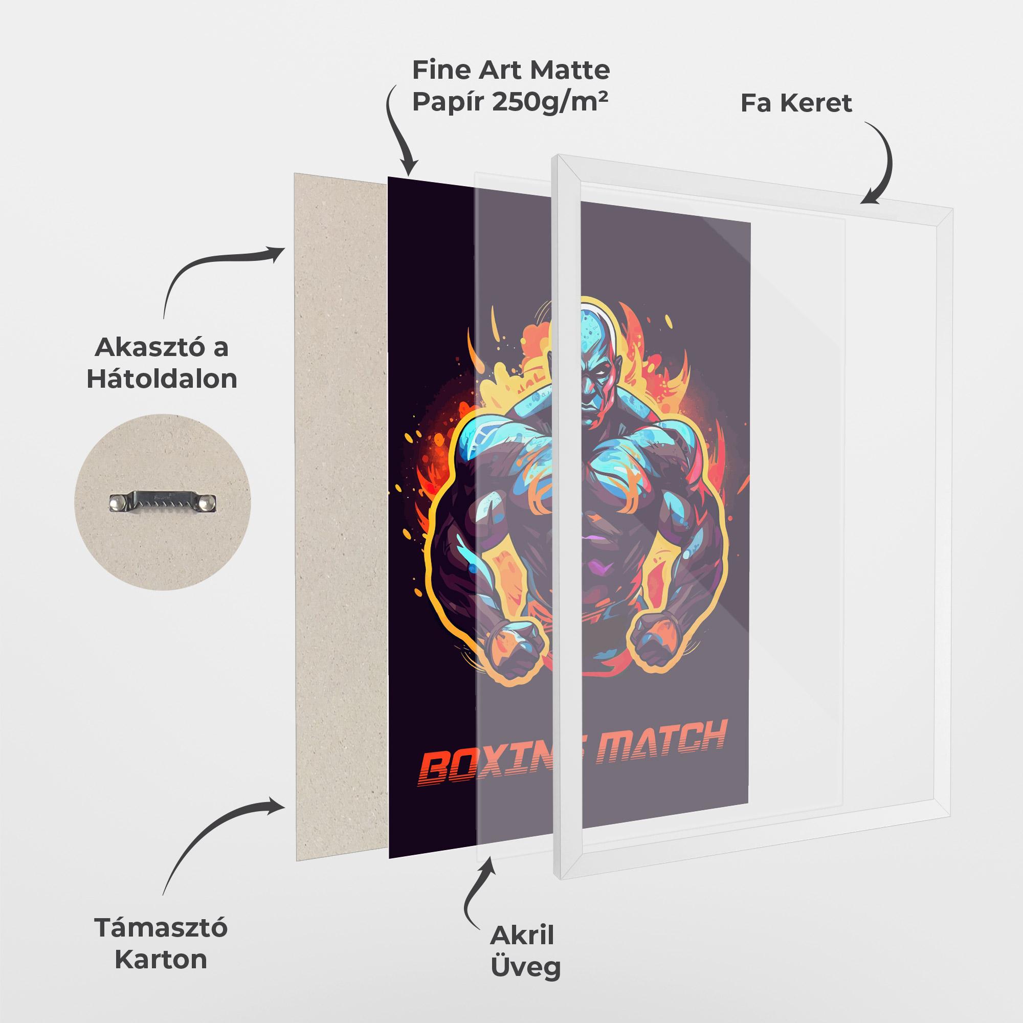 Keretezett Poszter Boxing Strong Match mockup 1
