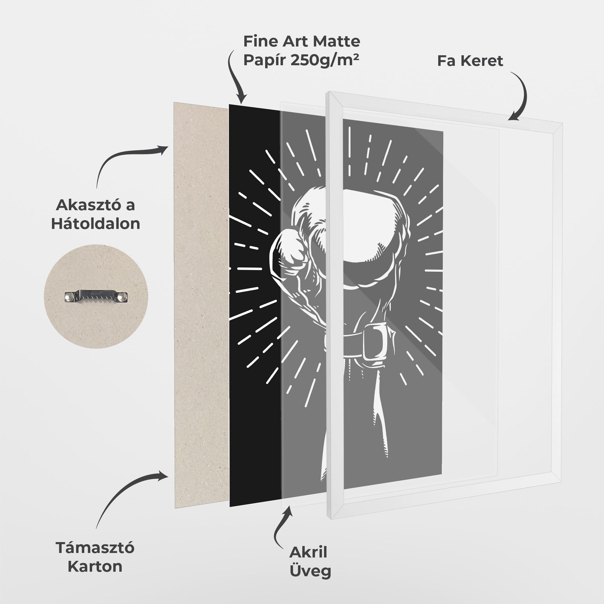 Keretezett Poszter Grey Hand Boxing mockup 1