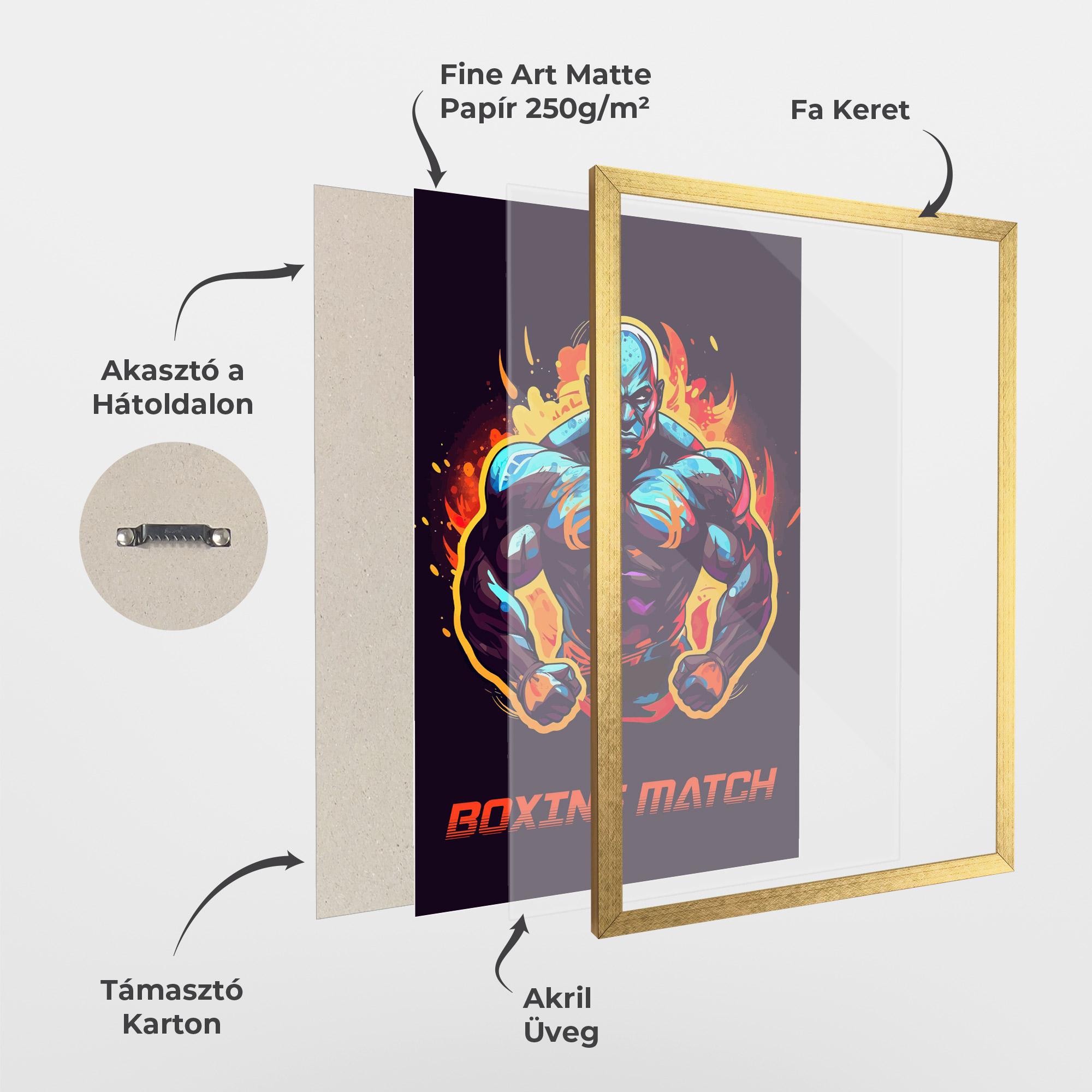 Keretezett Poszter Boxing Strong Match mockup 1