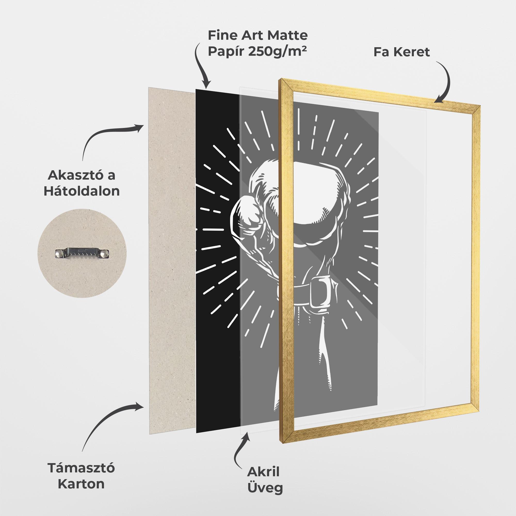 Keretezett Poszter Grey Hand Boxing mockup 1