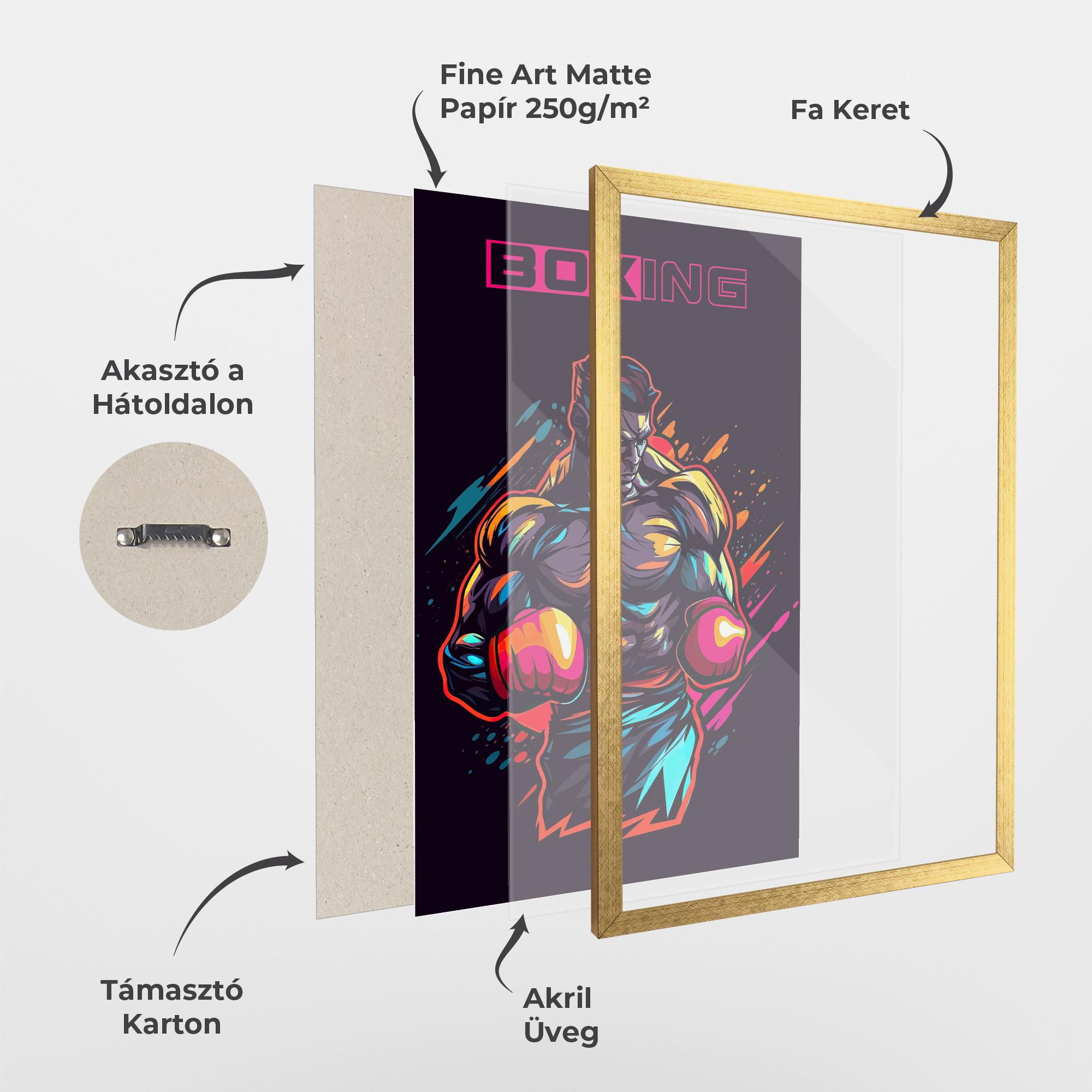 Keretezett Poszter Yellow Light Box mockup 1