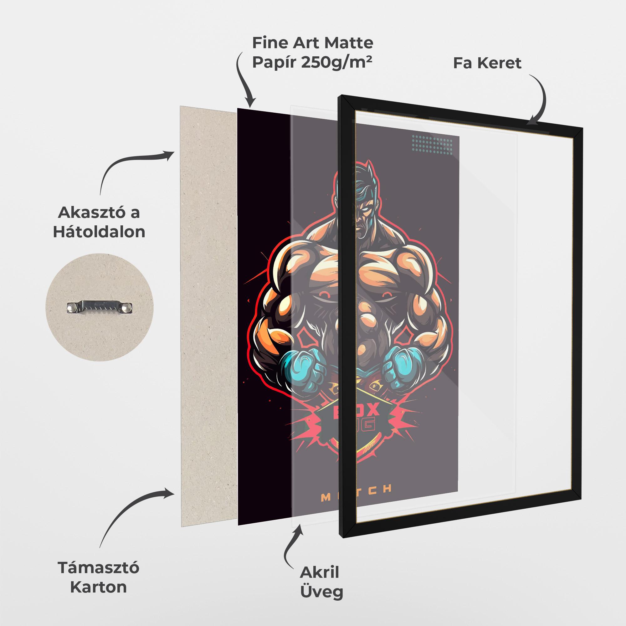 Keretezett Poszter Light Blue Gloves mockup 1