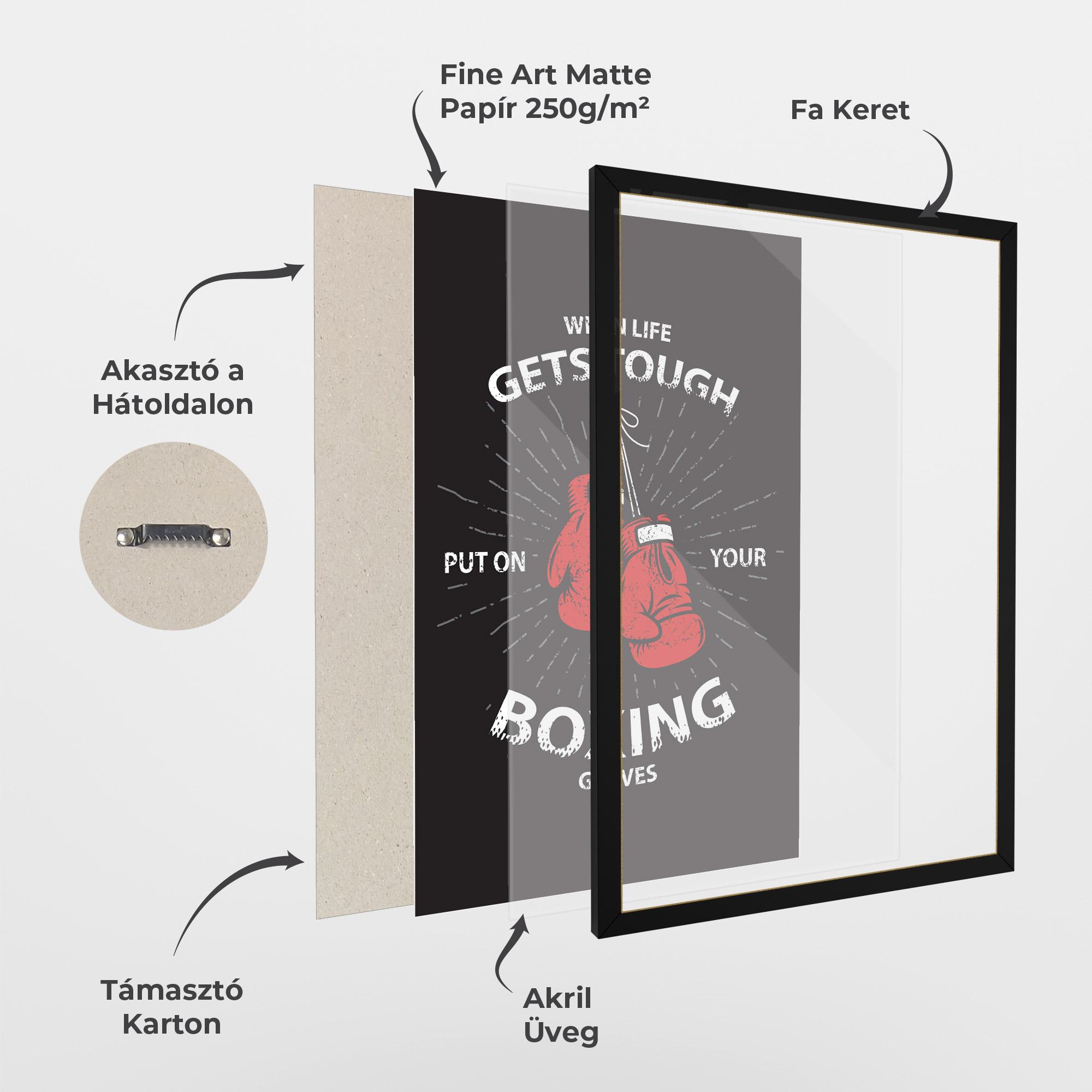 Keretezett Poszter Tough Life mockup 1