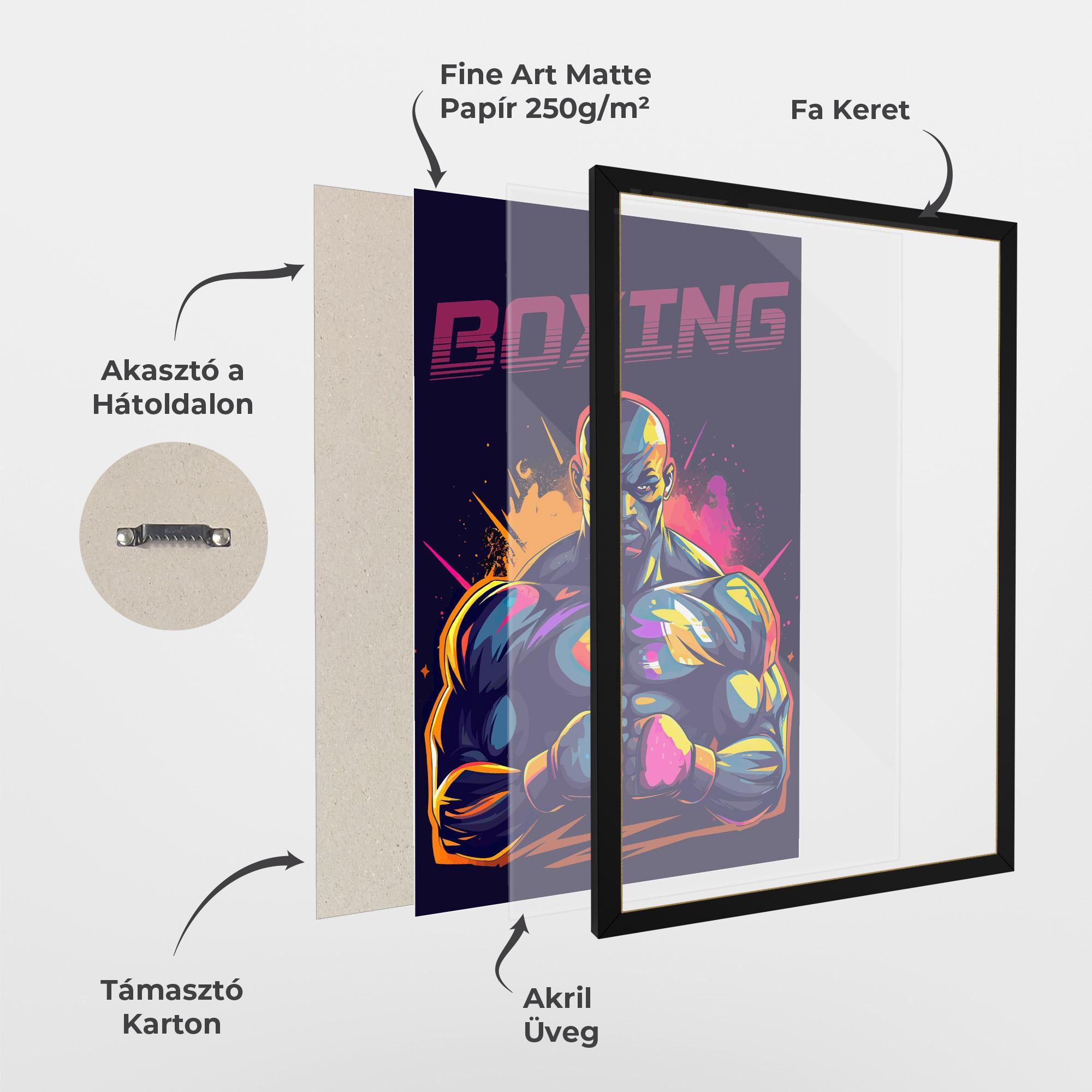 Keretezett Poszter Yellow Pink Box mockup 1