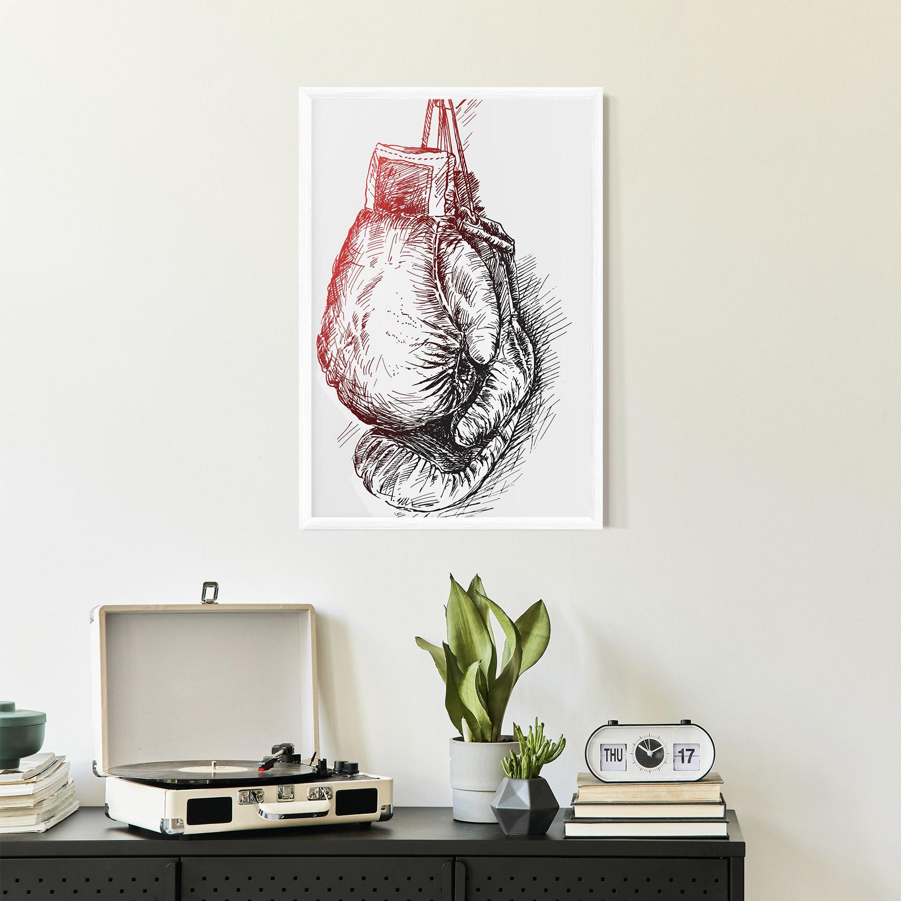 Keretezett Poszter Old Boxing Gloves mockup 2