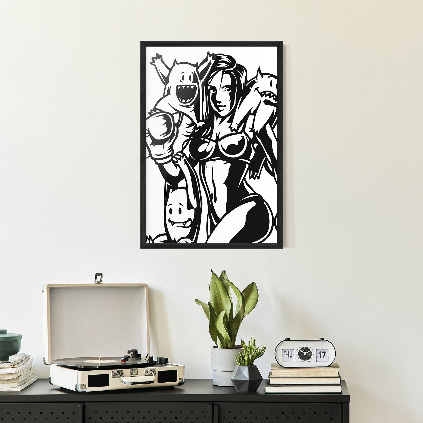 Keretezett Poszter Woman Boxing mockup 2