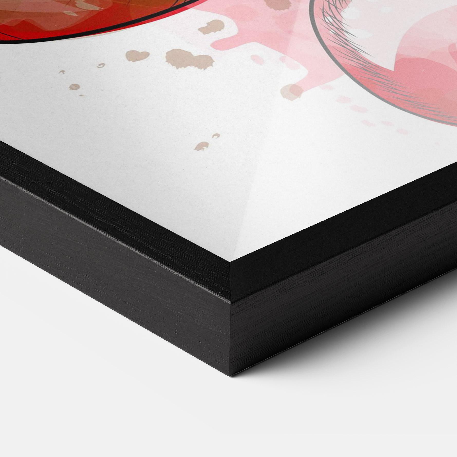 Keretezett Poszter Red Painted Gloves mockup 3