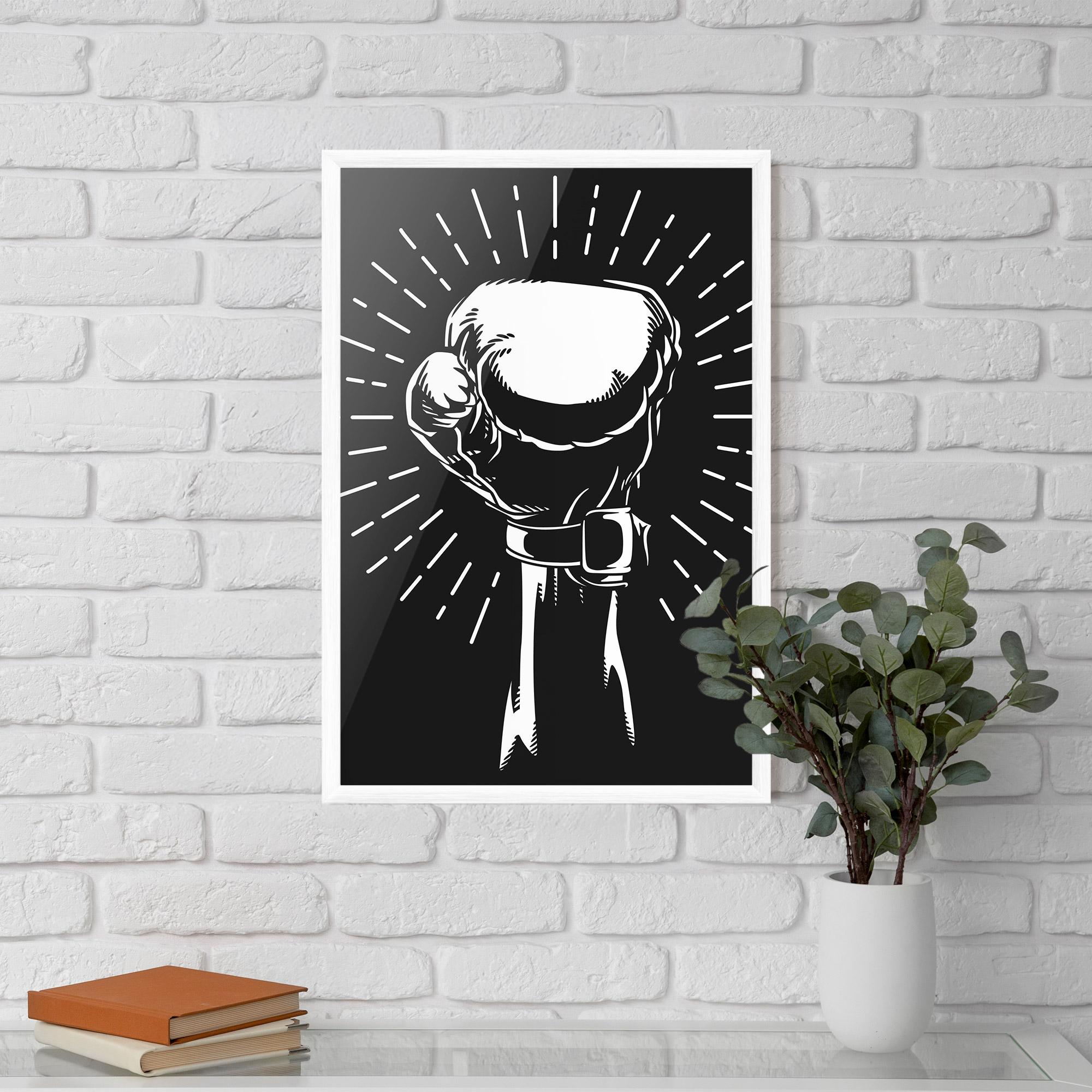 Keretezett Poszter Grey Hand Boxing mockup 5