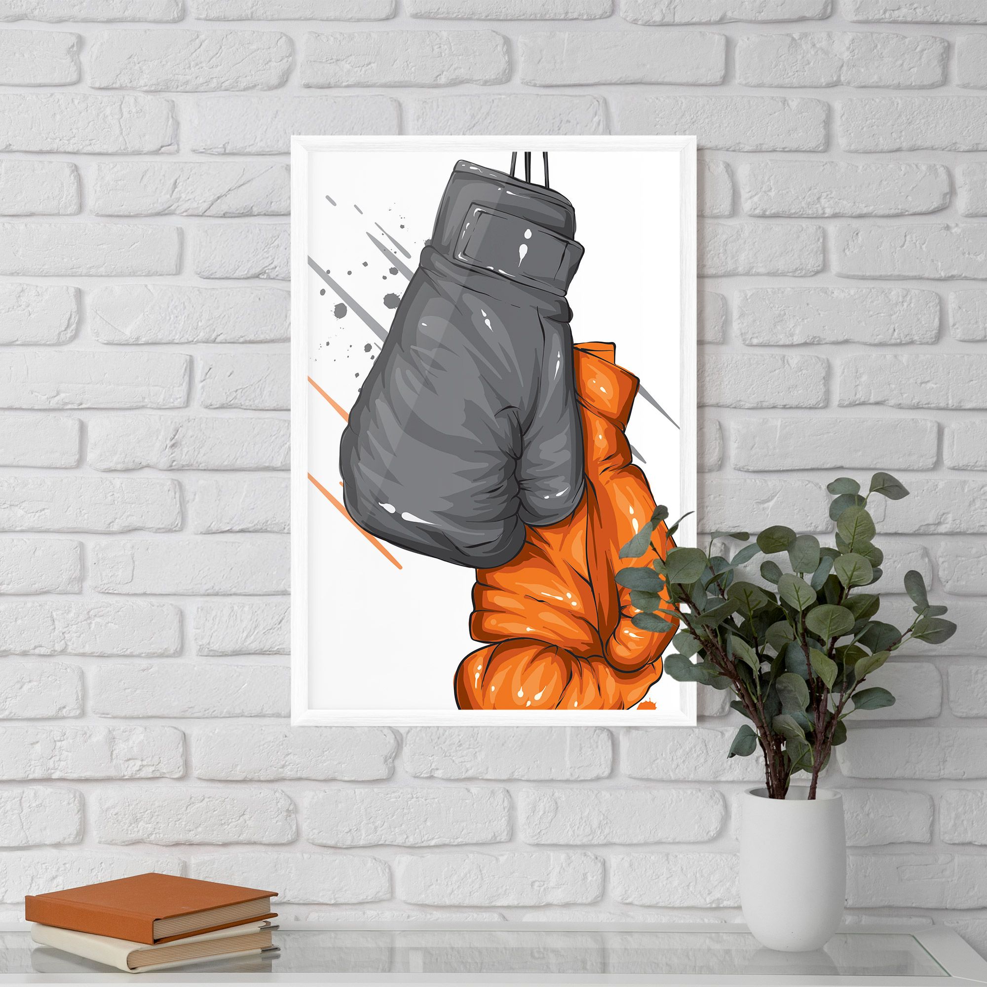 Grey Orange Glove mockup 5