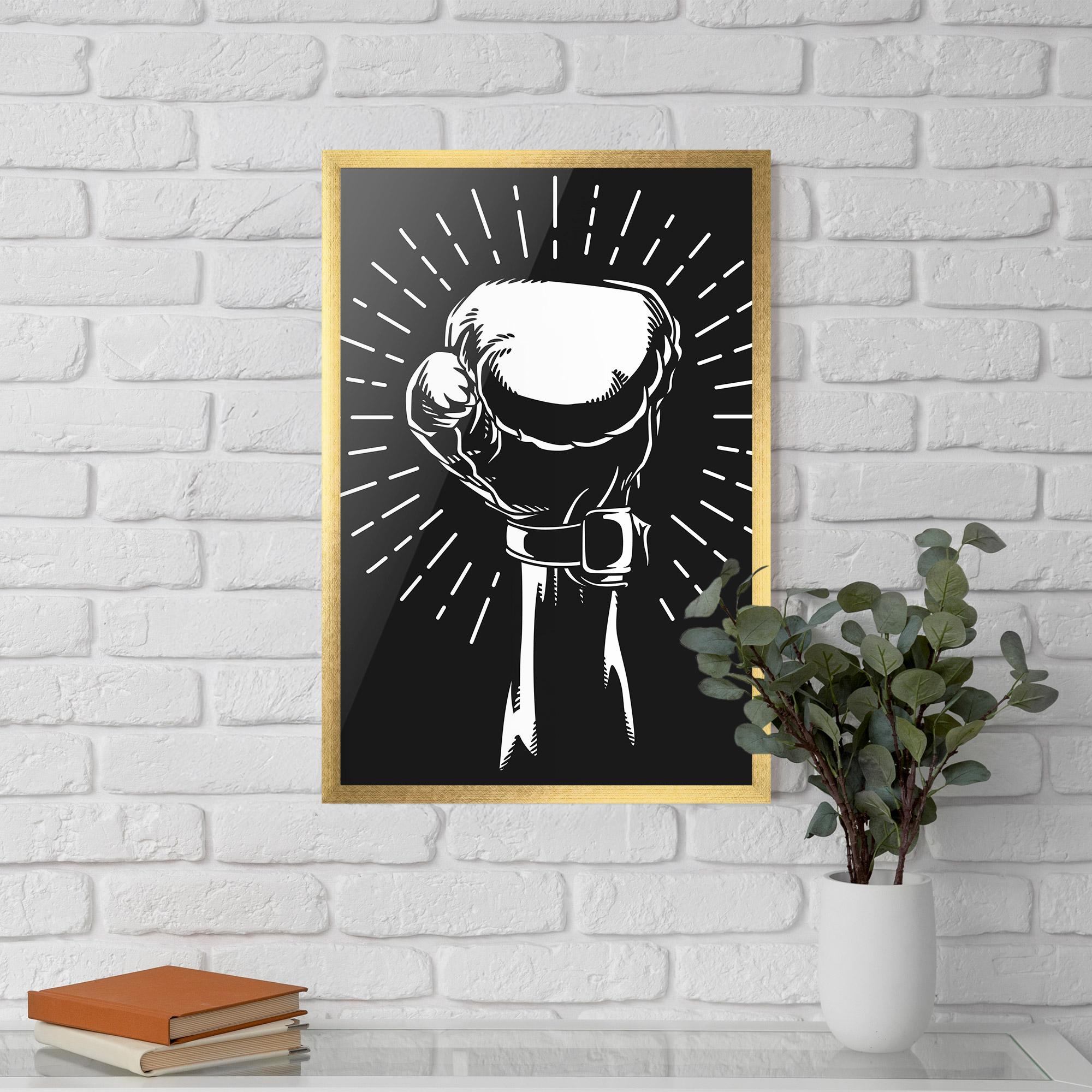 Keretezett Poszter Grey Hand Boxing mockup 5