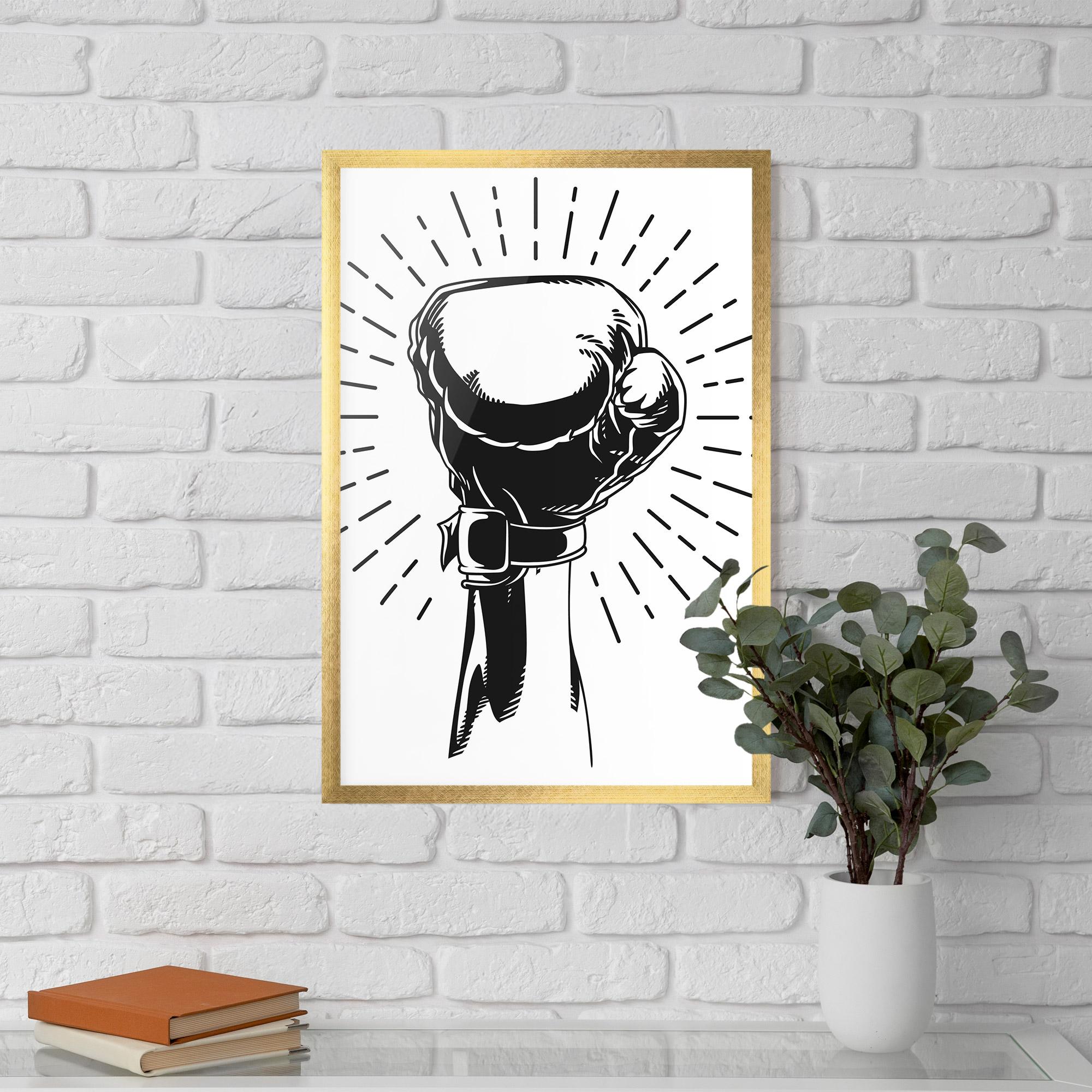 Keretezett Poszter White Hand Boxing mockup 5