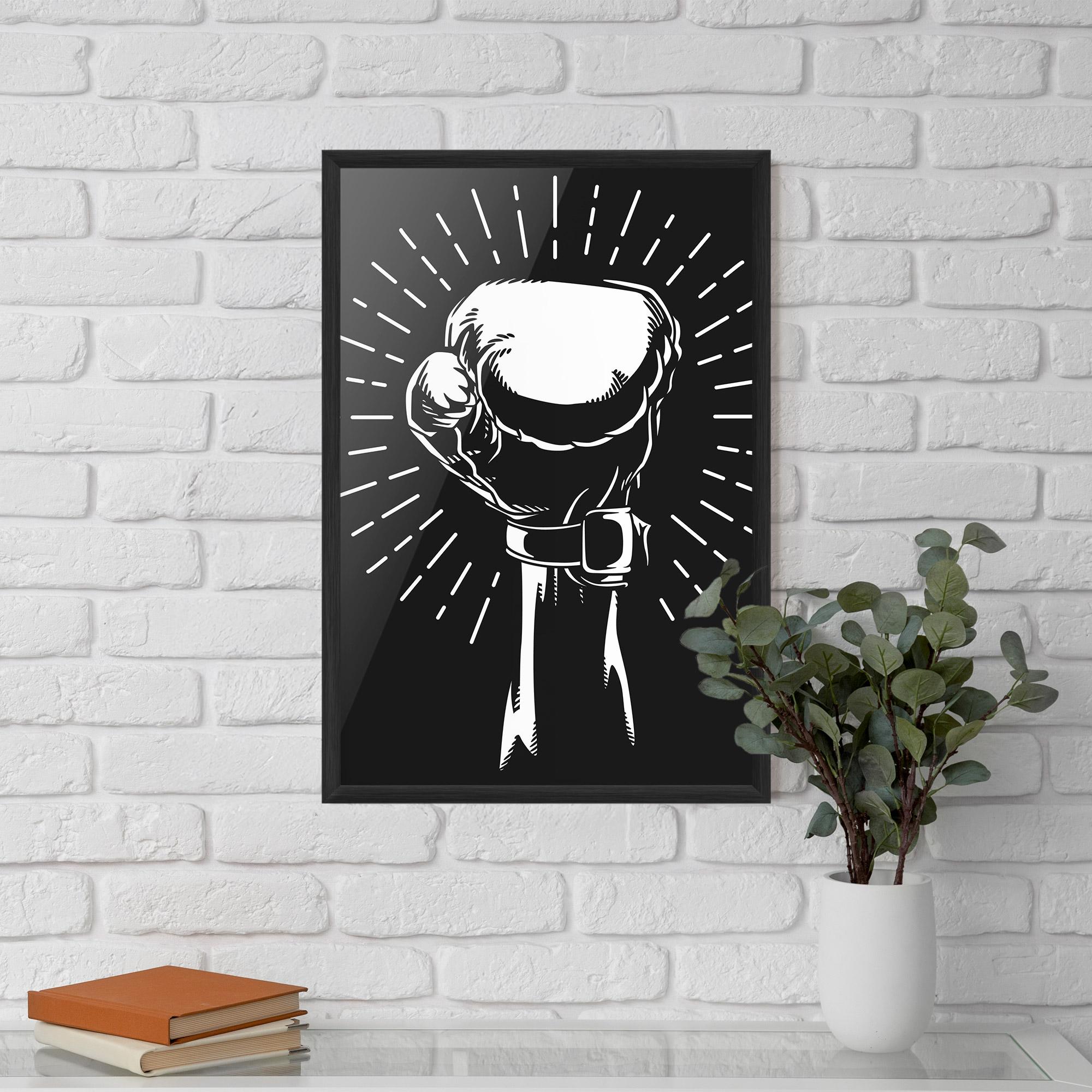 Keretezett Poszter Grey Hand Boxing mockup 5