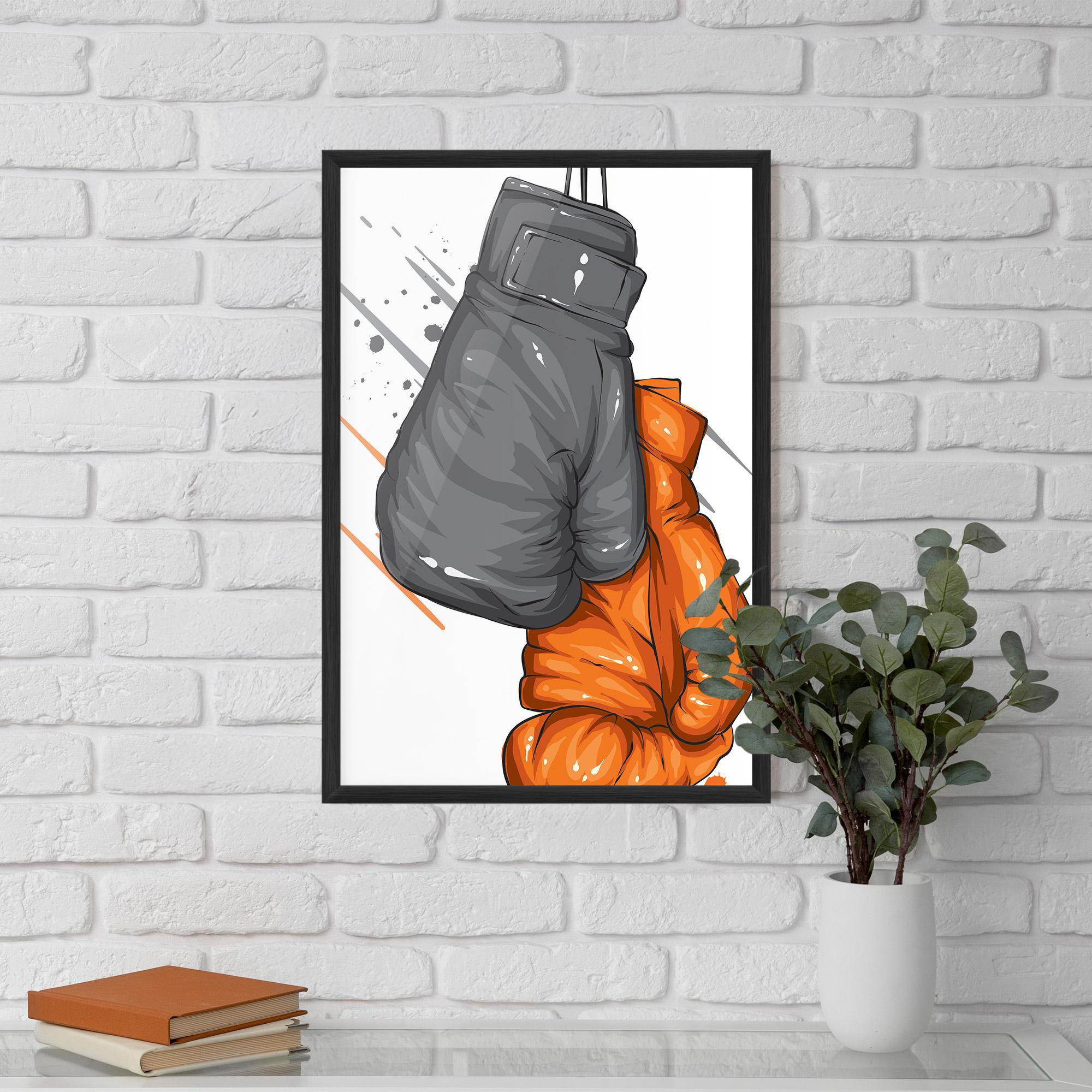 Keretezett Poszter Grey Orange Glove mockup 5