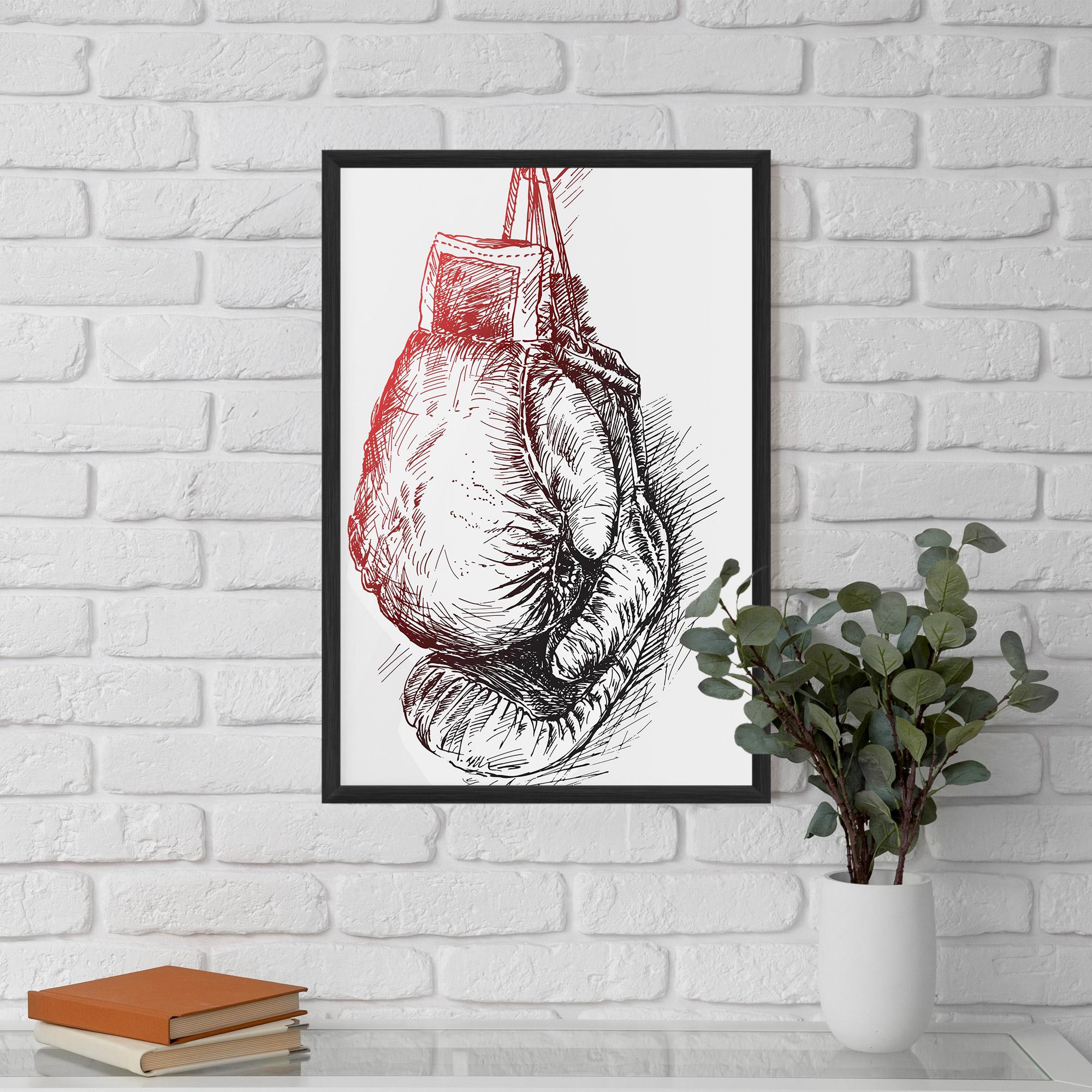 Keretezett Poszter Old Boxing Gloves mockup 5