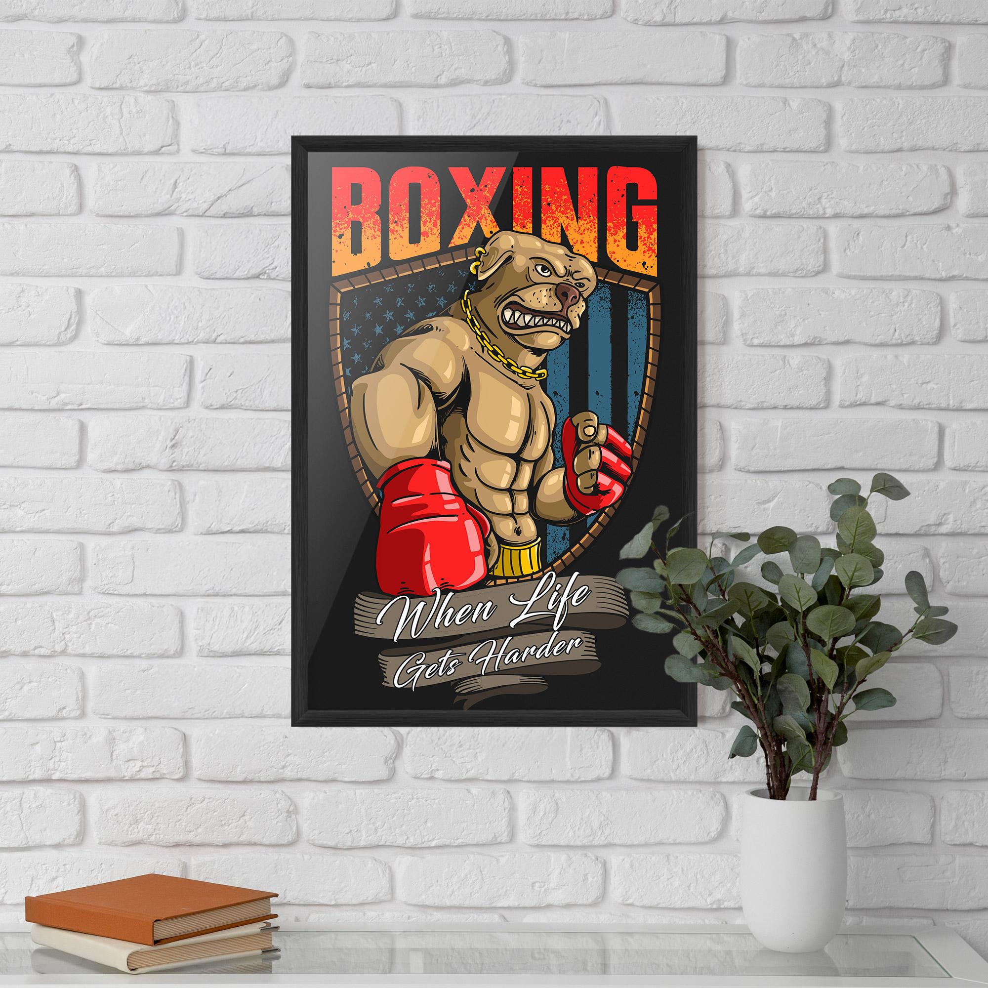 Keretezett Poszter Pitbull Boxer mockup 5