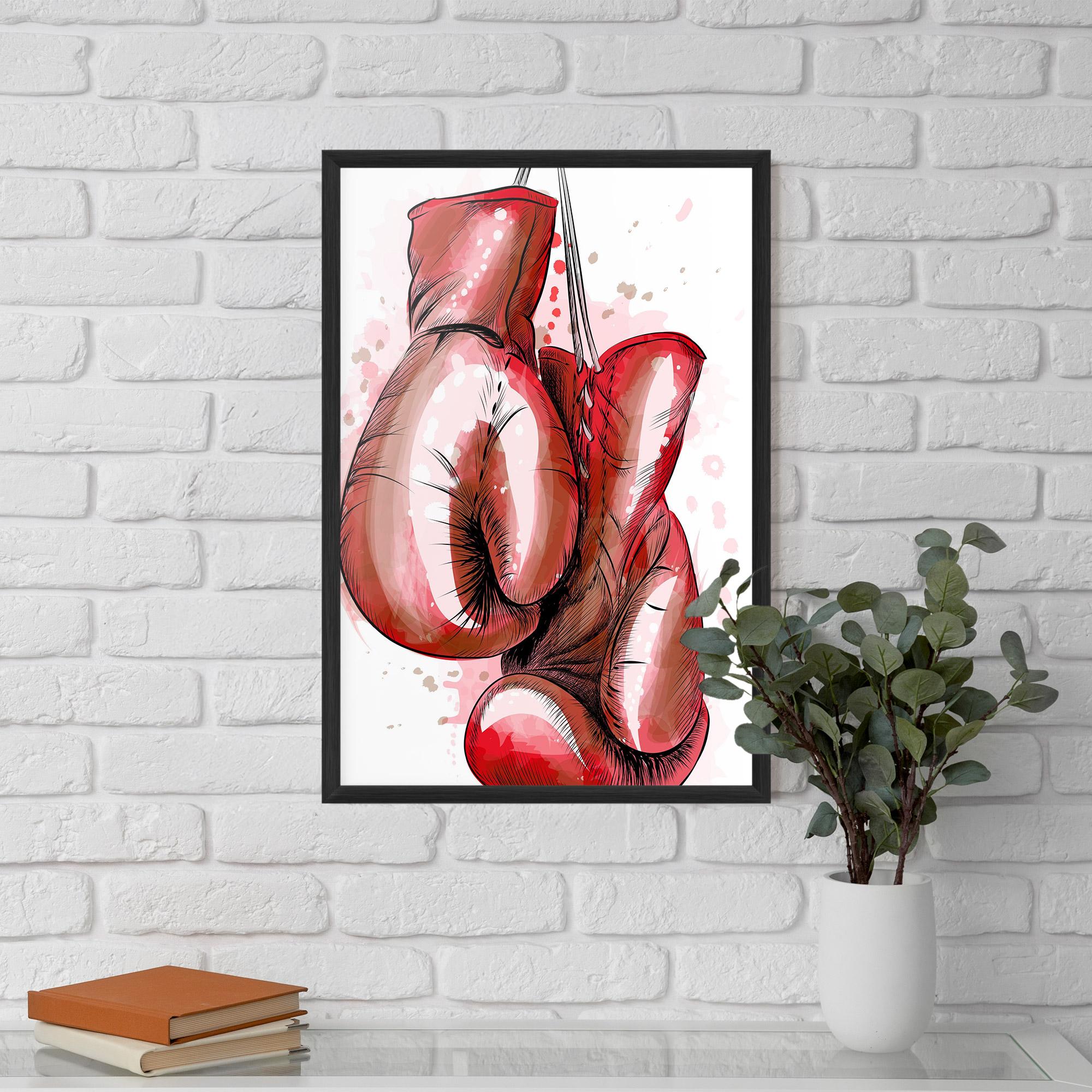 Keretezett Poszter Red Painted Gloves mockup 5