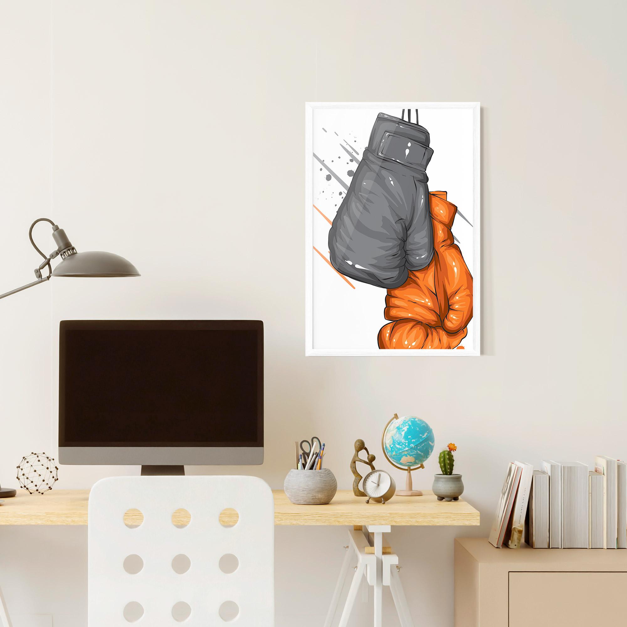 Keretezett Poszter Grey Orange Glove mockup 6
