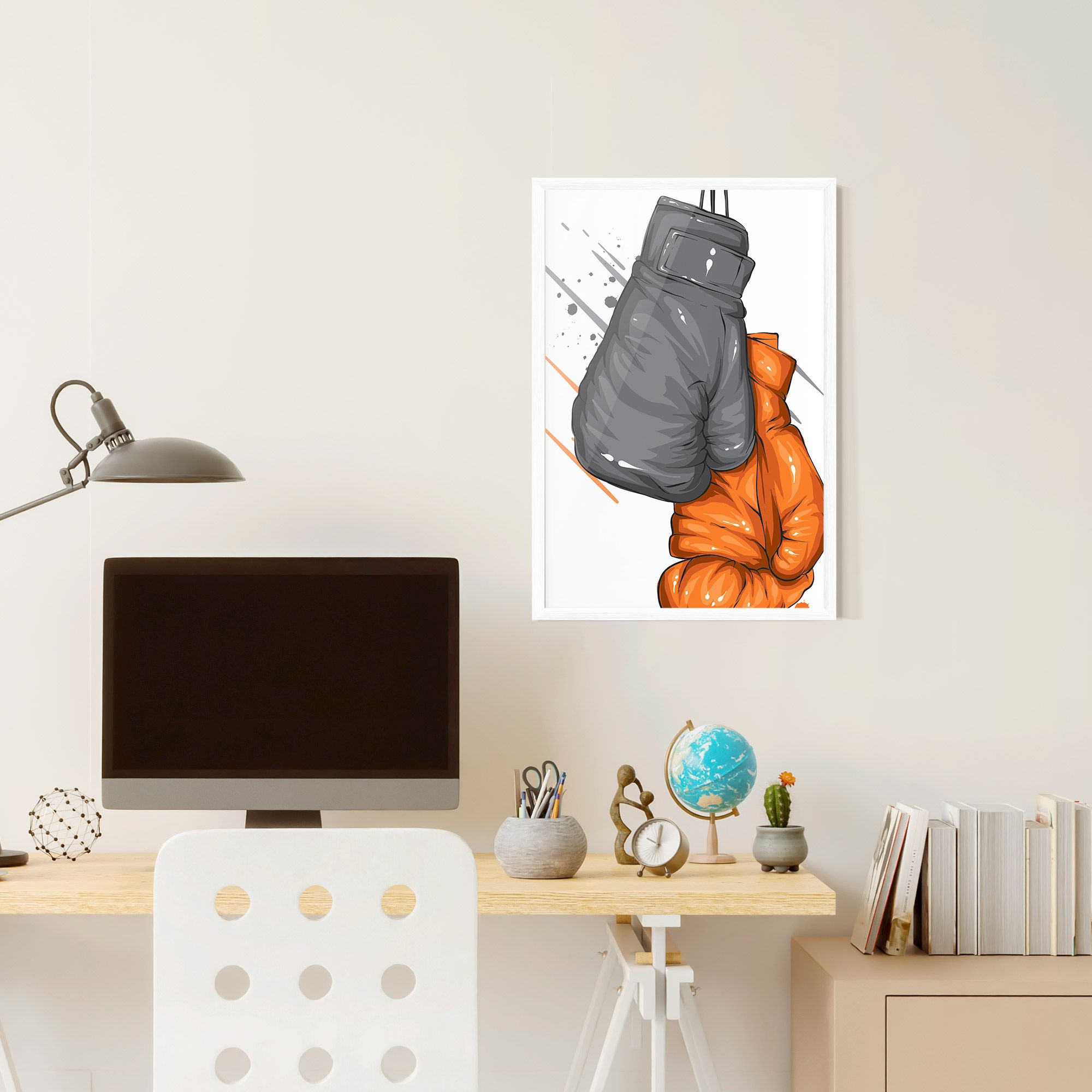 Grey Orange Glove mockup 6